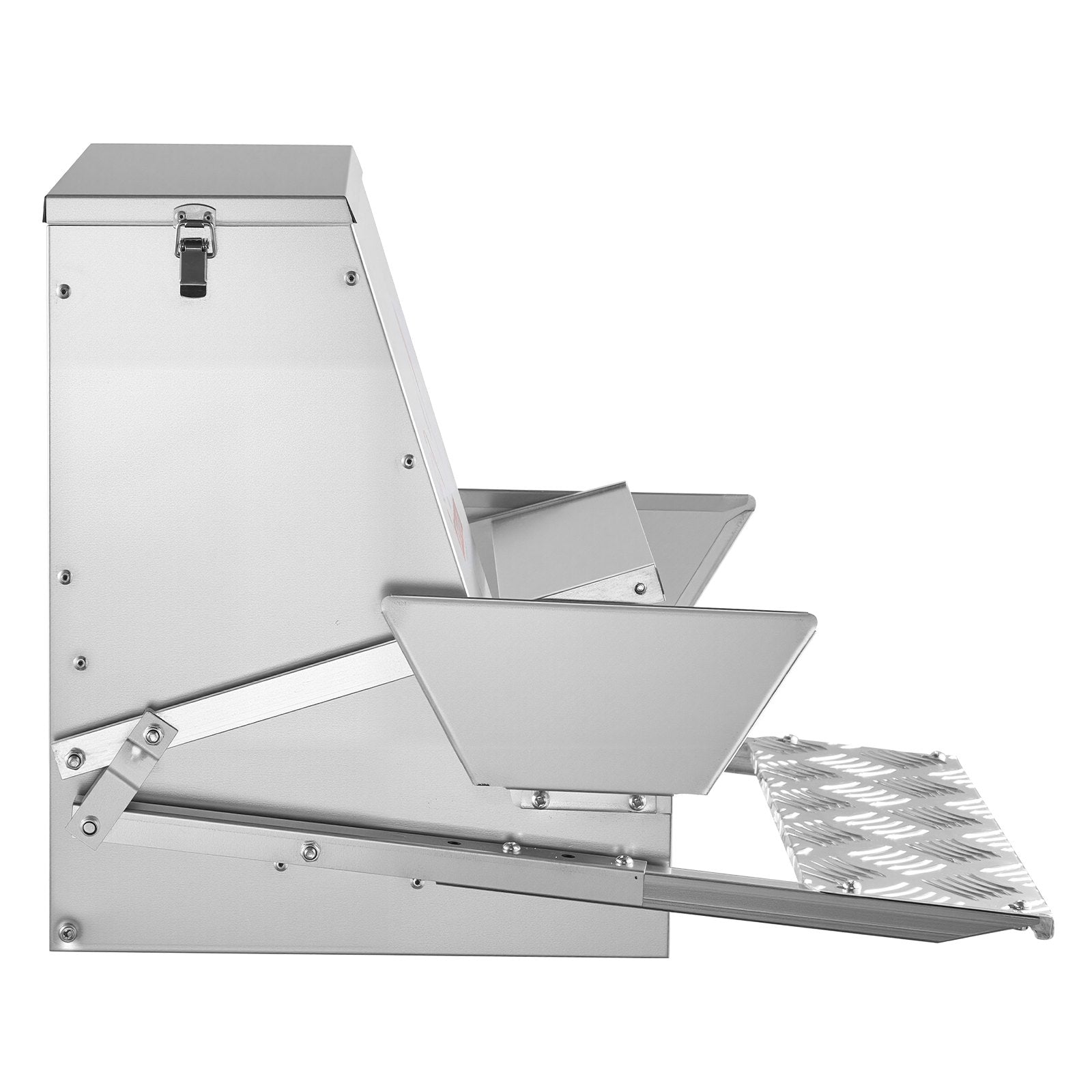 VEVOR Automatic Chicken Feeder, 18.14 kg Capacity, Rainproof Treadle Poultry Feeder with Lockable Lid, No Waste, Galvanized Steel Construction, Outdoor Use, for Chicken, Bantams, Poultry, Pheasants