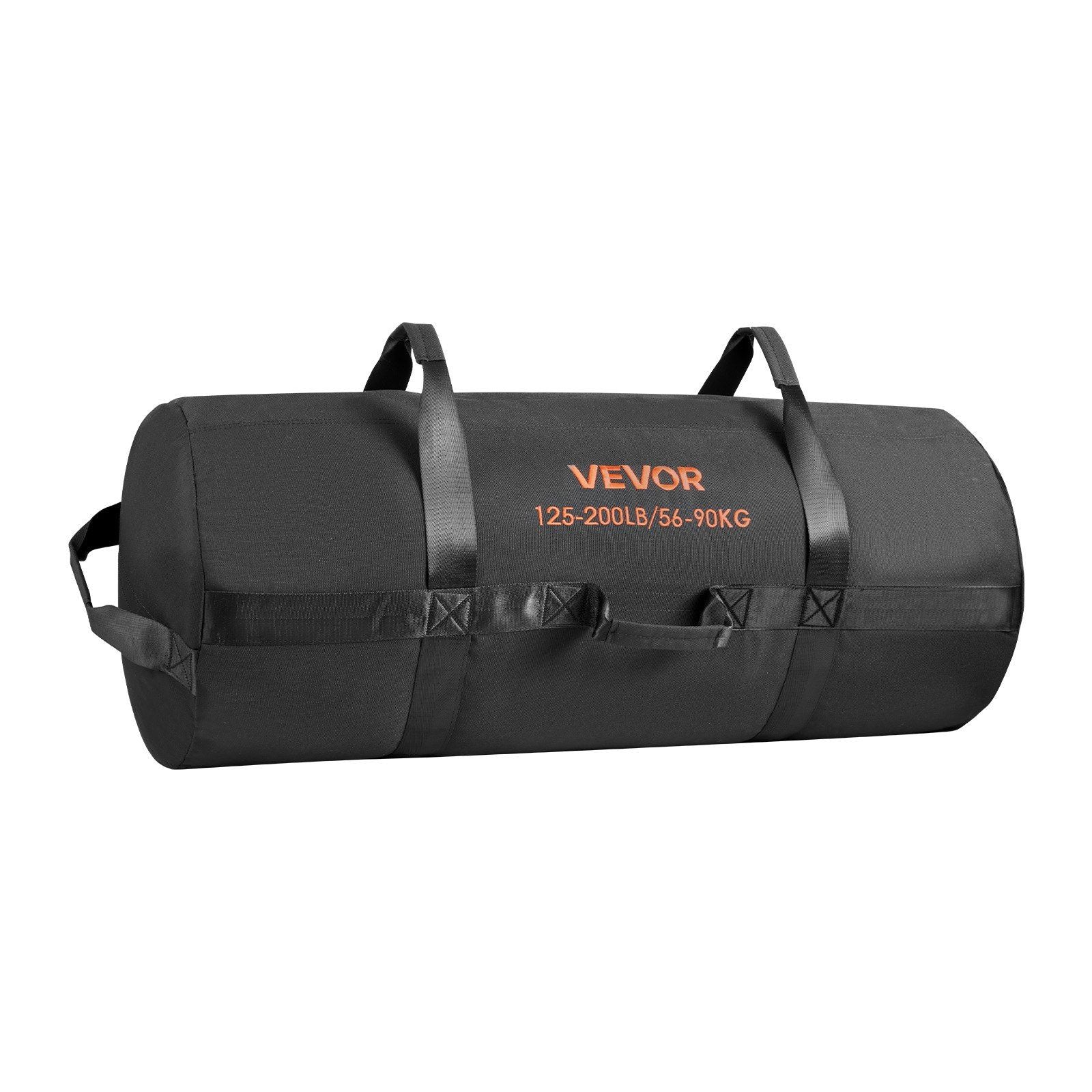 Workout Sandbag, Heavy Duty Workout Power Bags with Handles, 56-90 kg Adjustable Slam Bag for Fitness Strength Weight Training Cross-Training, Home Gym Exercise, Black (Unfilled)