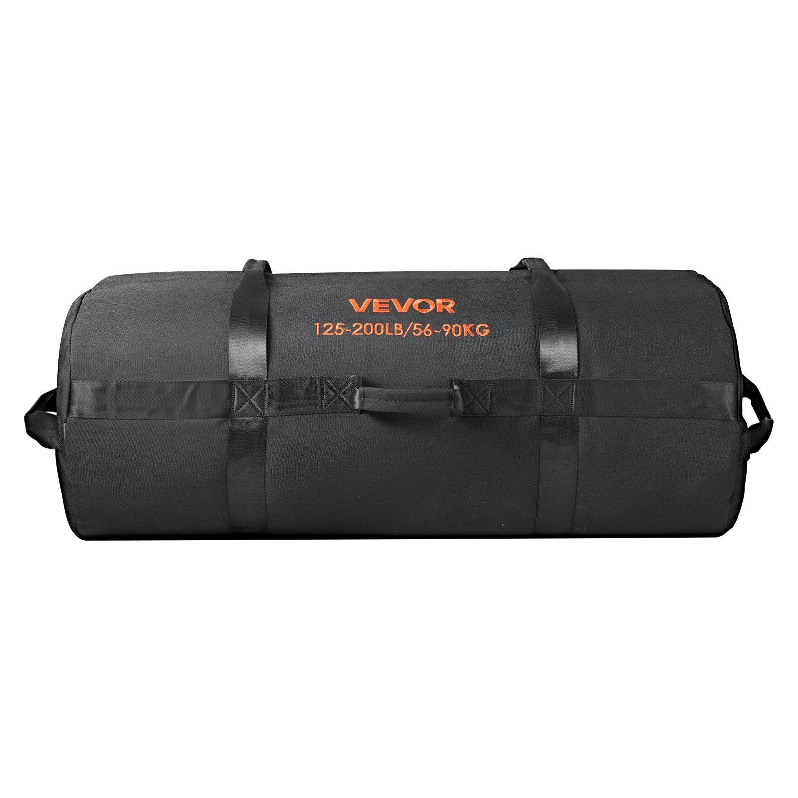 Workout Sandbag, Heavy Duty Workout Power Bags with Handles, 56-90 kg Adjustable Slam Bag for Fitness Strength Weight Training Cross-Training, Home Gym Exercise, Black (Unfilled)
