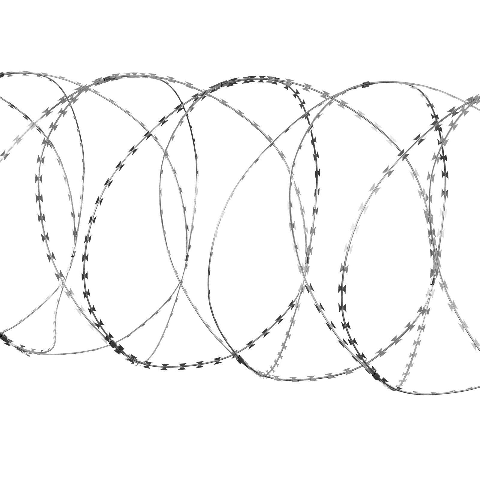 VEVOR Razor Wire Razor Barbed Wire 147ft 3Rolls Razor Wire Fencing Double Spiral