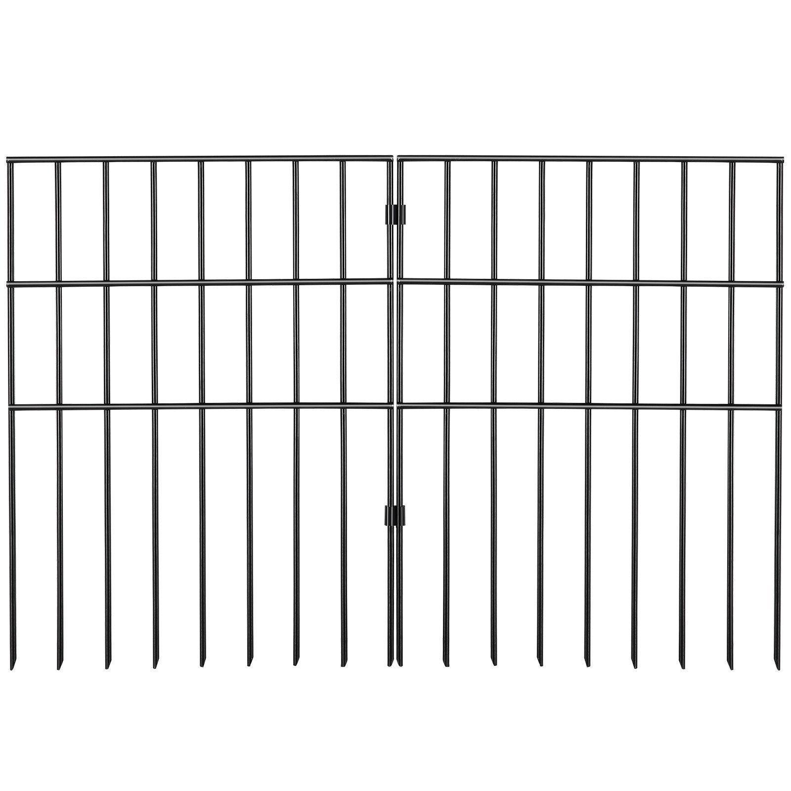 VEVOR Garden Fence, No Dig Fence 44(H)x33(L)cm Animal Barrier Fence, Underground Decorative Garden Fencing with 3.81 cm Spike Spacing, Metal Dog Fence for the Yard and Outdoor Patio, 28 Pack