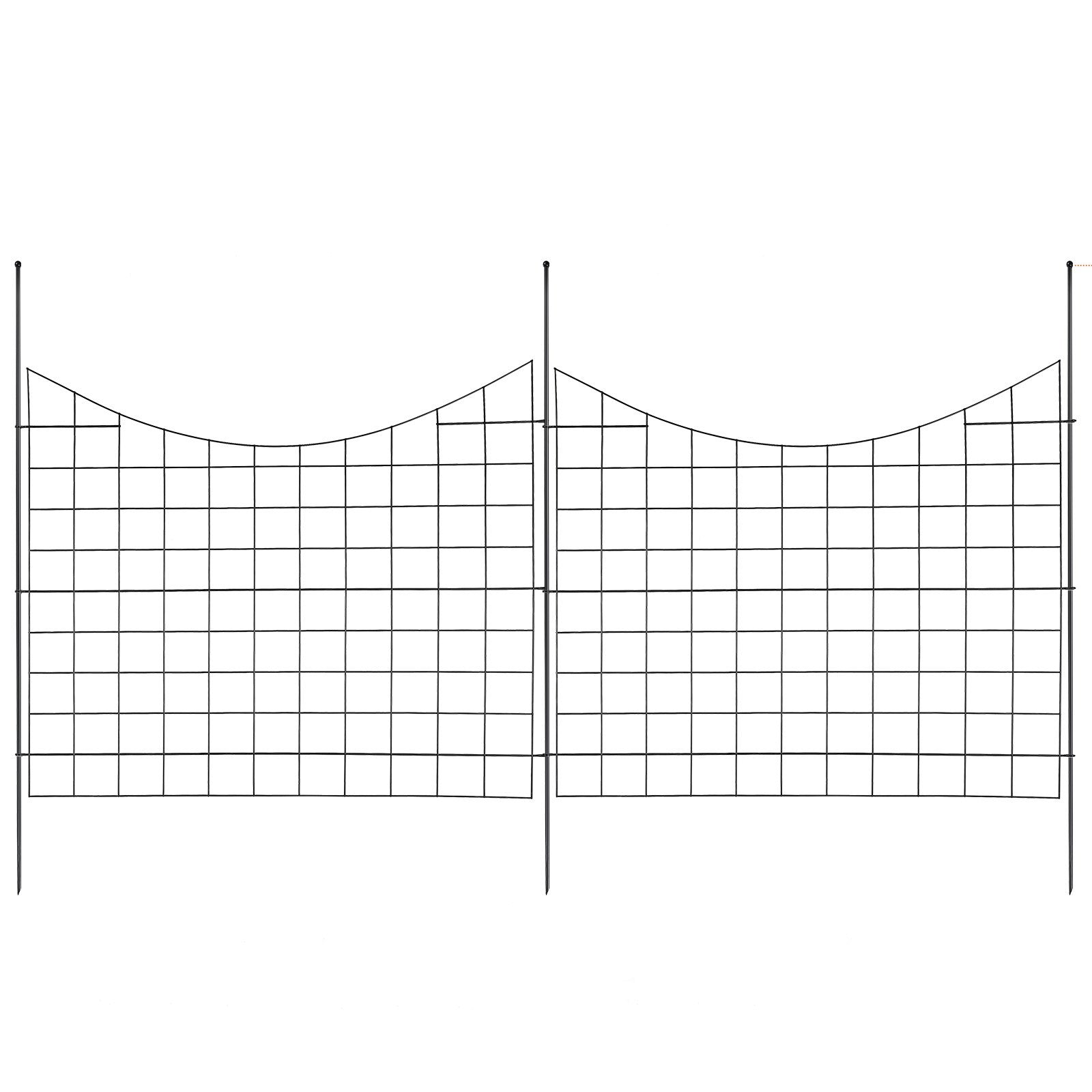 VEVOR Garden Fence, 75×93 cm Animal Barrier Fence, Underground Decorative Garden Fencing with 6.38 cm Spike Spacing, Metal Dog Fence for the Yard and Outdoor Patio, 5 Pack