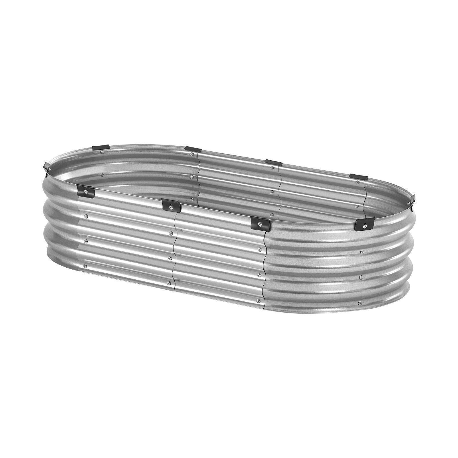 VEVOR Metal Raised Garden Bed 4x2x1 ft Outdoor Galvanized Planter Box Silver