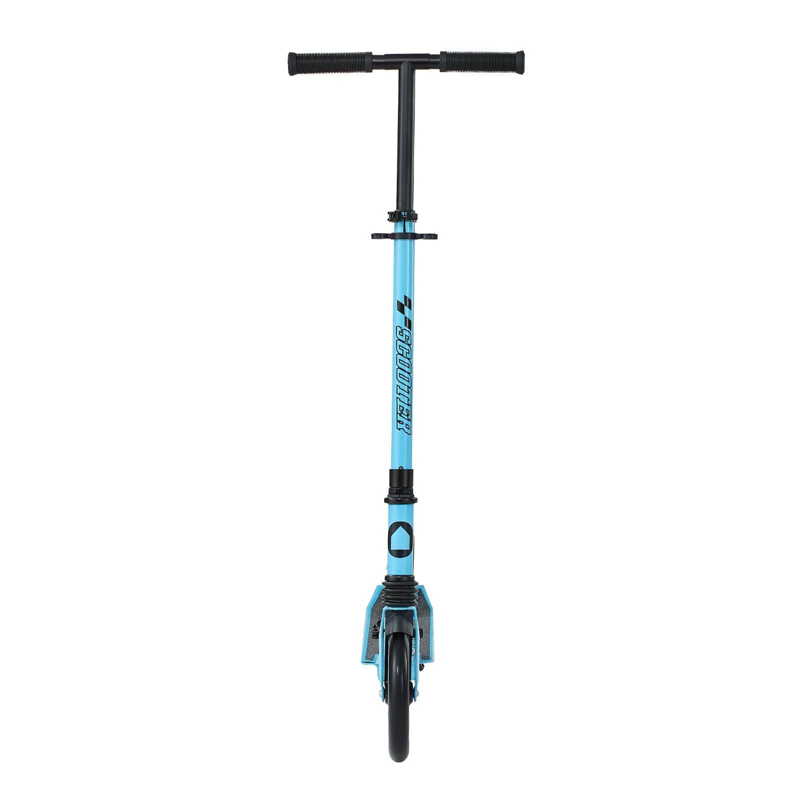 Kick Scooter for Kids Ages 8+, Teens & Adults, 2-Wheel Toddler Scooter with Adjustable Height Handlebar, Wide Anti-Slip Deck, Foldable Lightweight for Boys & Girls up to 99.8 kg, Blue + Black