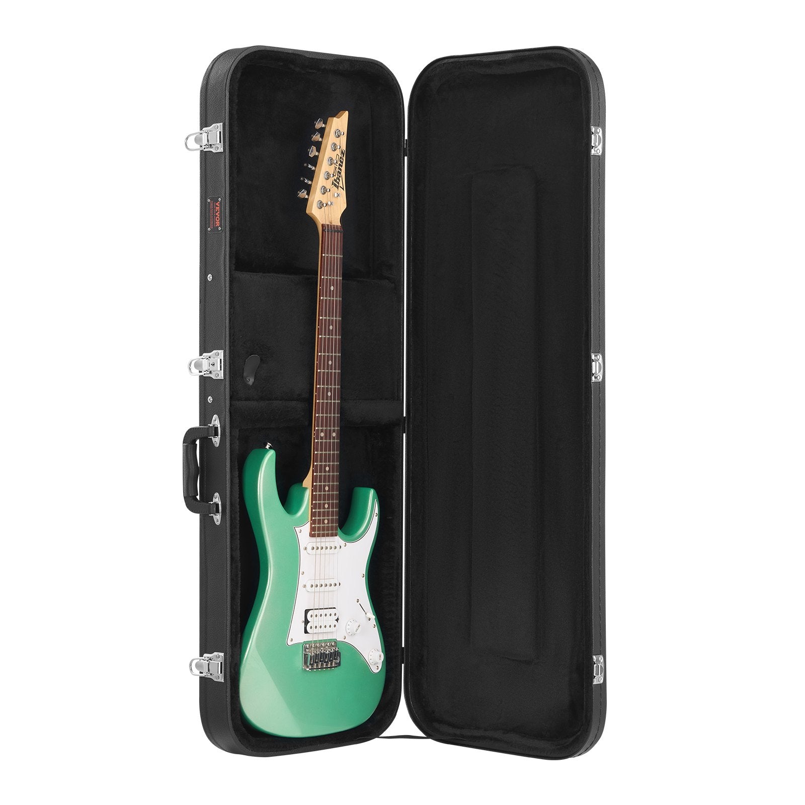 VEVOR Electric Guitar Hard Case, 1095 mm Rectangular Guitar Hard Case, With Lock Latch Keys Handle, PVC Padding Soft Lining Water-Resistant Hard Shell Guitar Cases, for 990 mm Electric Guitars, Black