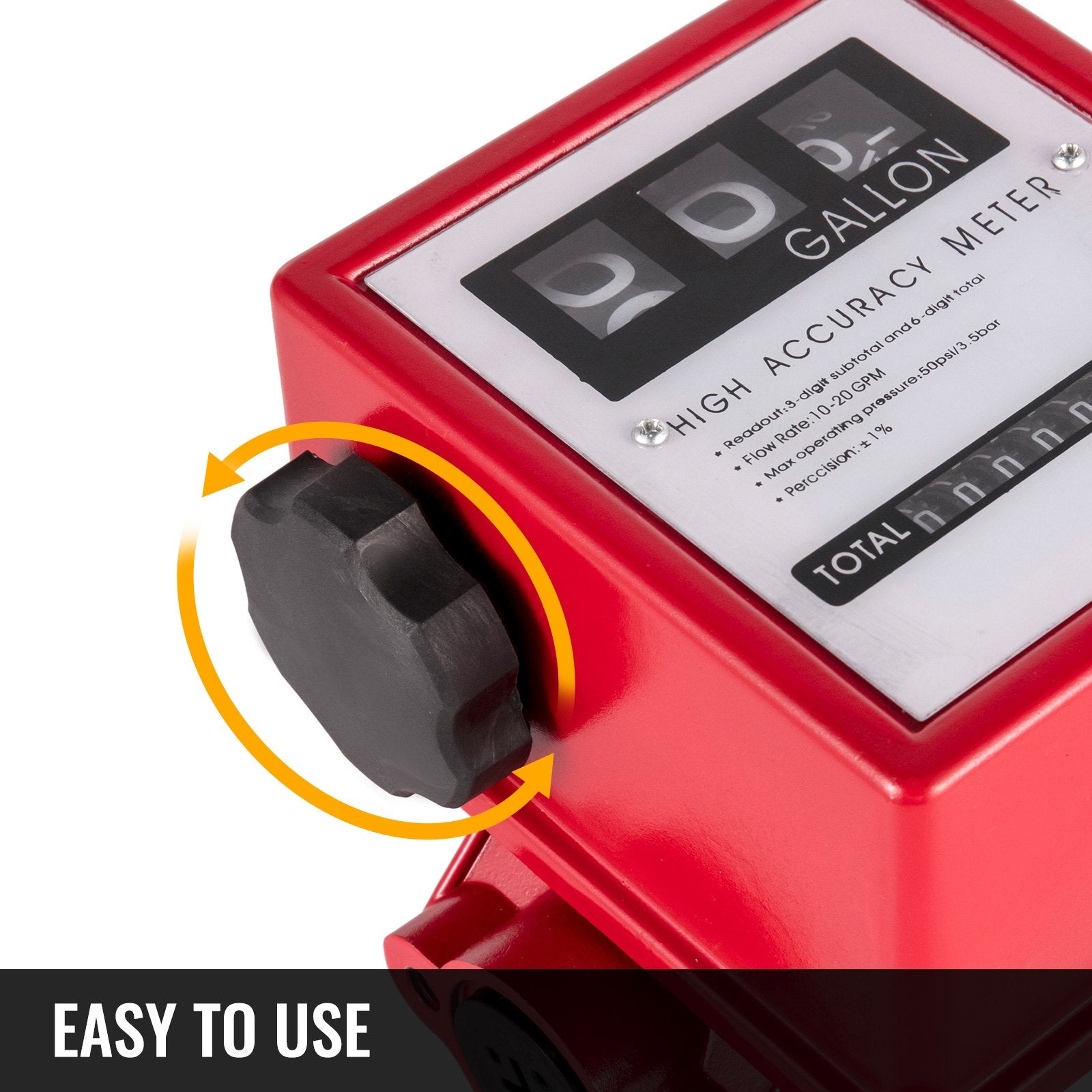 VEVOR Mechanical Fuel Meter 20 GPM Fuel Flow Meter 3-Digital Batch Display Fuel Transfer Meter 2.54 cm Diesel Fuel Flow Meter All Fuel Transfer Pumps Gasoline Flow Meter