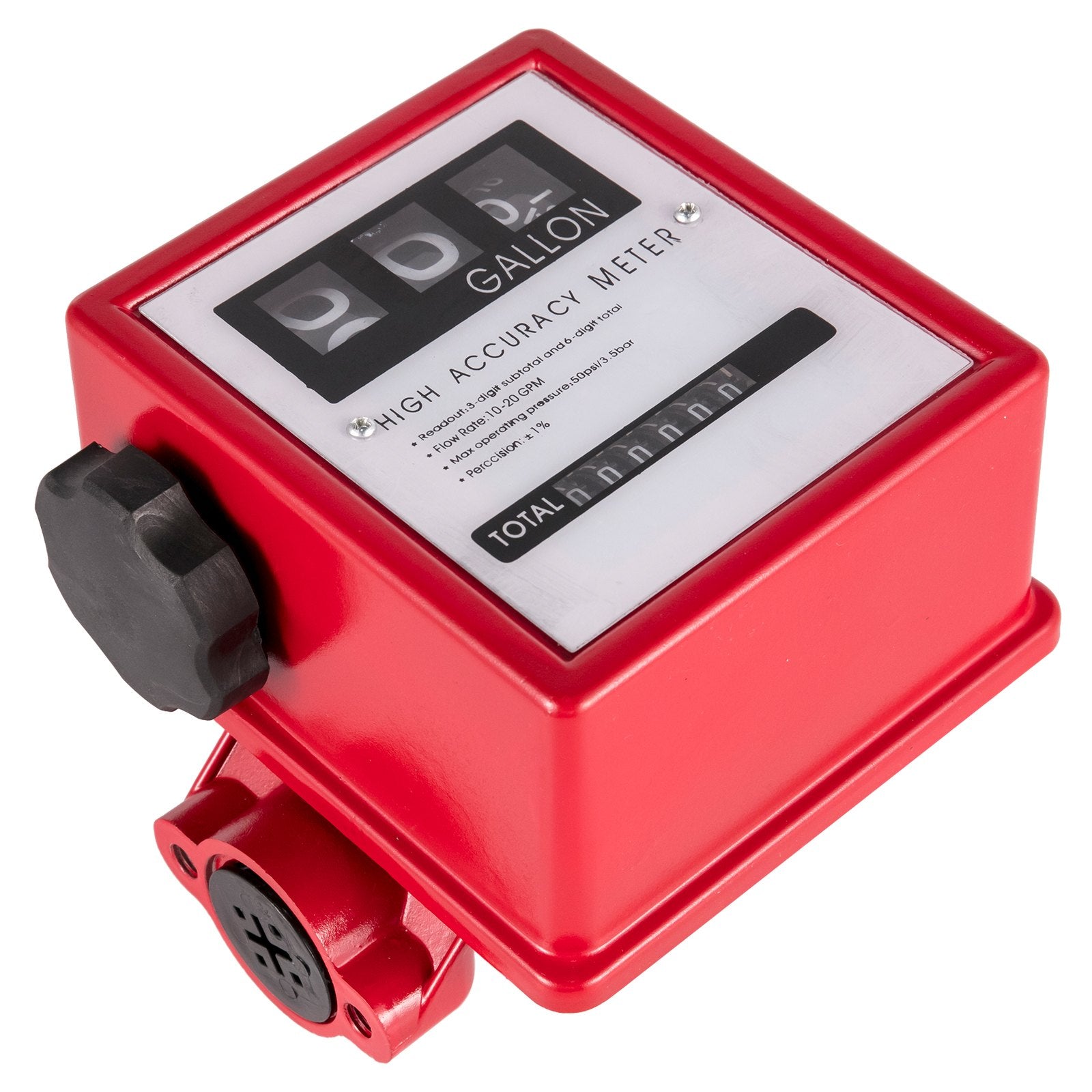 VEVOR Mechanical Fuel Meter 20 GPM Fuel Flow Meter 3-Digital Batch Display Fuel Transfer Meter 2.54 cm Diesel Fuel Flow Meter All Fuel Transfer Pumps Gasoline Flow Meter