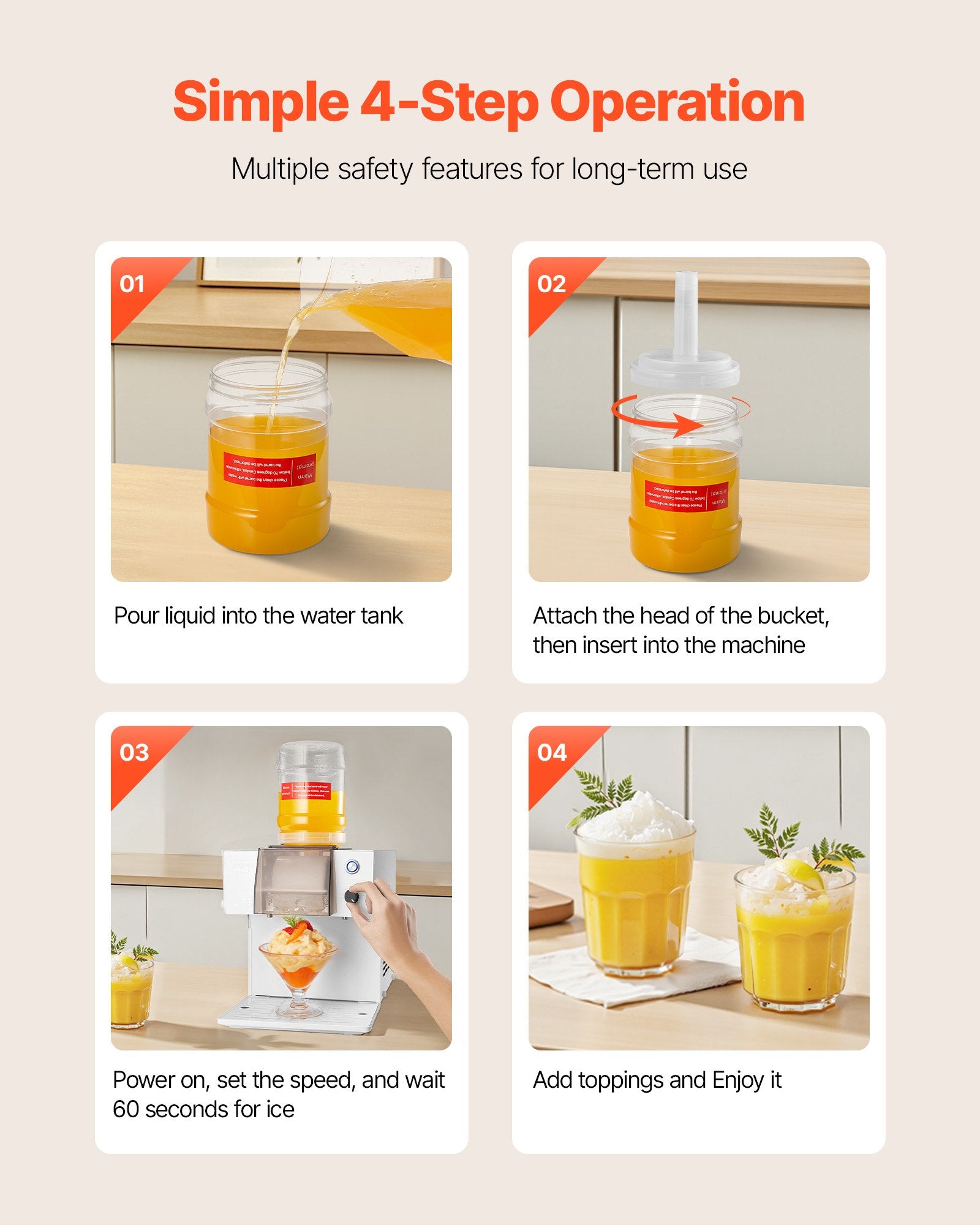 VEVOR Snowflake Ice Machine, 40KG/24H Snowflake Ice Maker, Ice-Shaver Machine with Stainless Steel Blade, Electric Snow Cone Maker with 1.8L Tank, 90S Fast Pre-Cooling, for Home & Small Gatherings