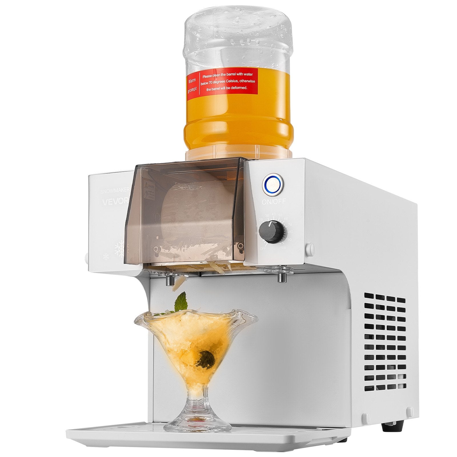 VEVOR Snowflake Ice Machine, 40KG/24H Snowflake Ice Maker, Ice-Shaver Machine with Stainless Steel Blade, Electric Snow Cone Maker with 1.8L Tank, 90S Fast Pre-Cooling, for Home & Small Gatherings