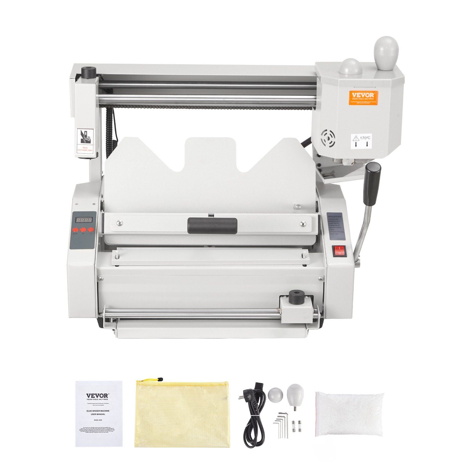 Thermal Binding Machine, 400 Sheets Capacity Hot Glue Binding Machine, Thermal Book Binder 50mm Binding Thickness A3(Short Edge)/A4/A5 Document with Milling Cutter