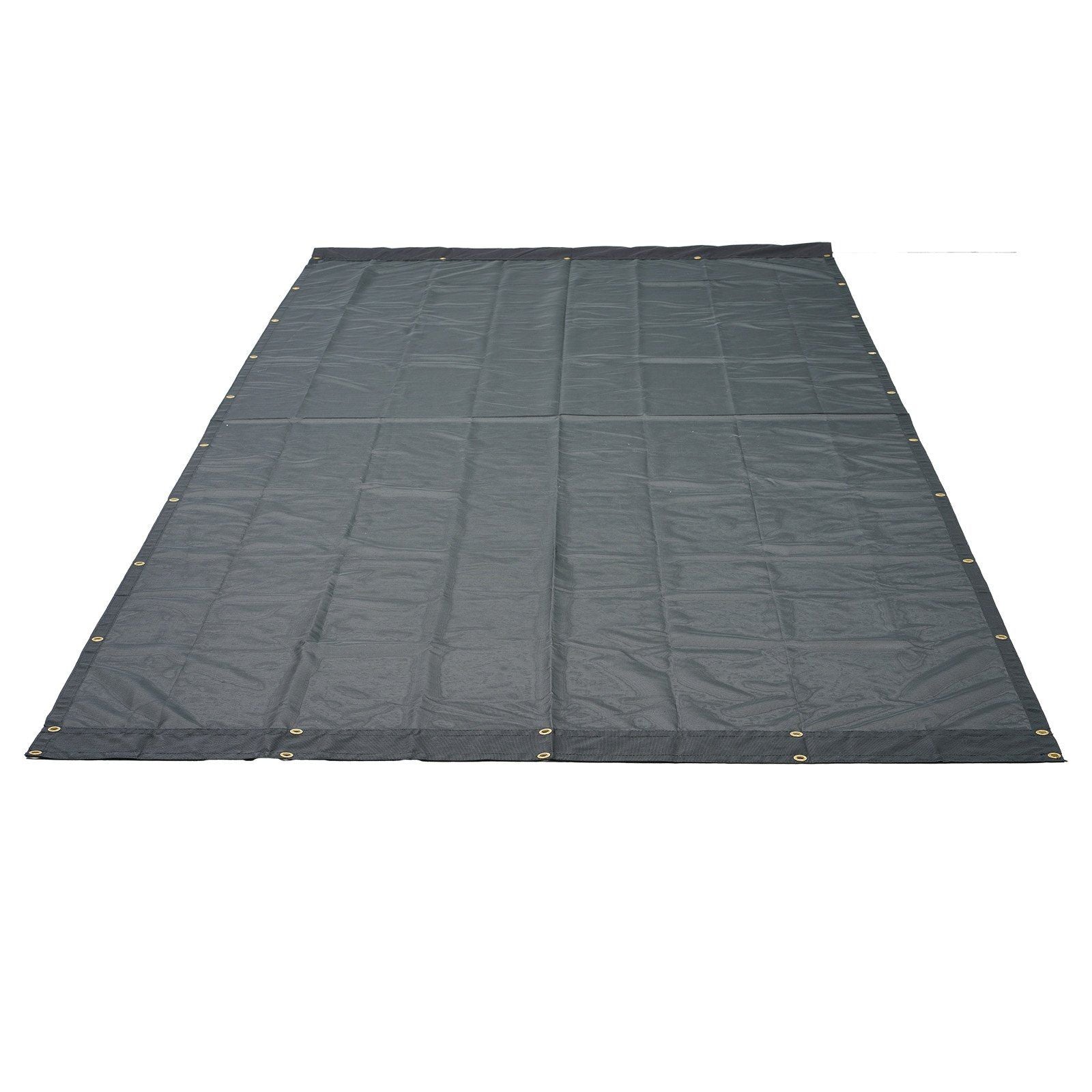 Dump Truck Mesh Tarp, 7 x 14 ft, PVC Coated Black Heavy Duty Cover with 5.5" 18oz Double Pocket, Brass Grommets, Reinforced Double Needle Stitch Webbing Fits Manual or Electric Dump Truck System