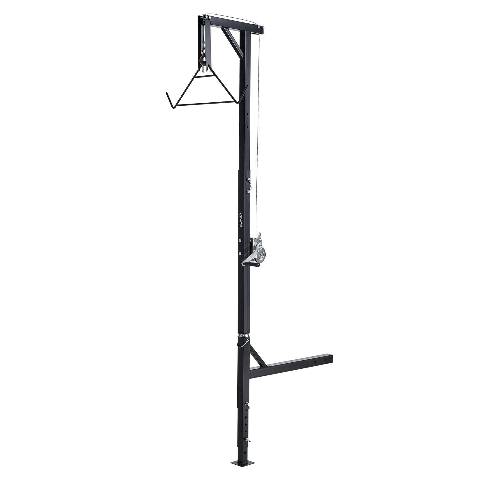 Truck Hitch Game Hoist, 400 lbs Load Capacity, Hunting Deer Hoist with 2-inch Receiver, 360-Degree Swivel Shaft & Adjustable Height, Includes Gambrel Winch for Skinning & Cleaning Game
