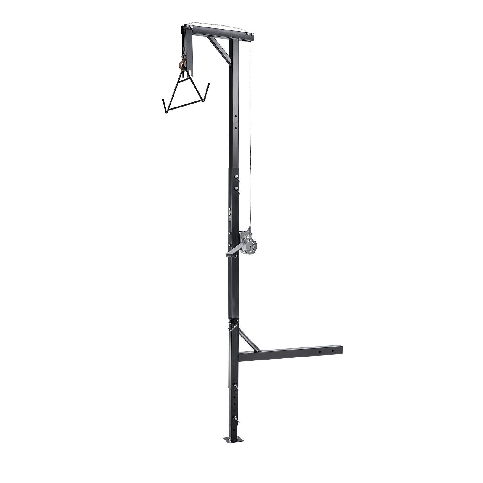 Truck Hitch Game Hoist, 600 lbs Load Capacity, Hunting Deer Hoist with 2-inch Receiver, 360-Degree Swivel Shaft & Adjustable Height, Includes Gambrel Winch for Skinning & Cleaning Game