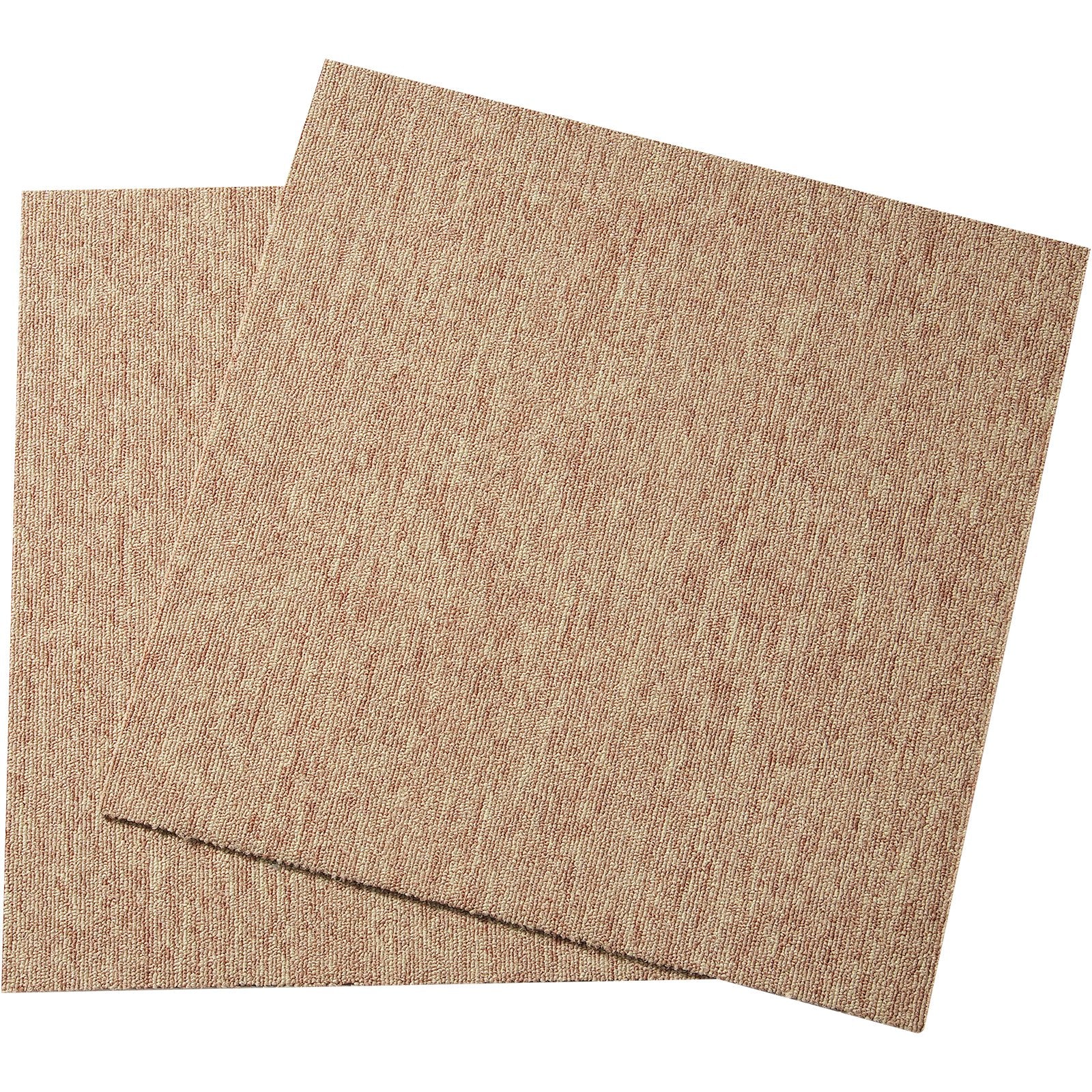 VEVOR Carpet Tiles Reusable, 20"x 20" Carpet Squares With Padding Attached, Soft Padded Carpet Tiles, Easy Install DIY for Bedroom Living Room Indoor Outdoor (16 Tiles, Dark Brown)