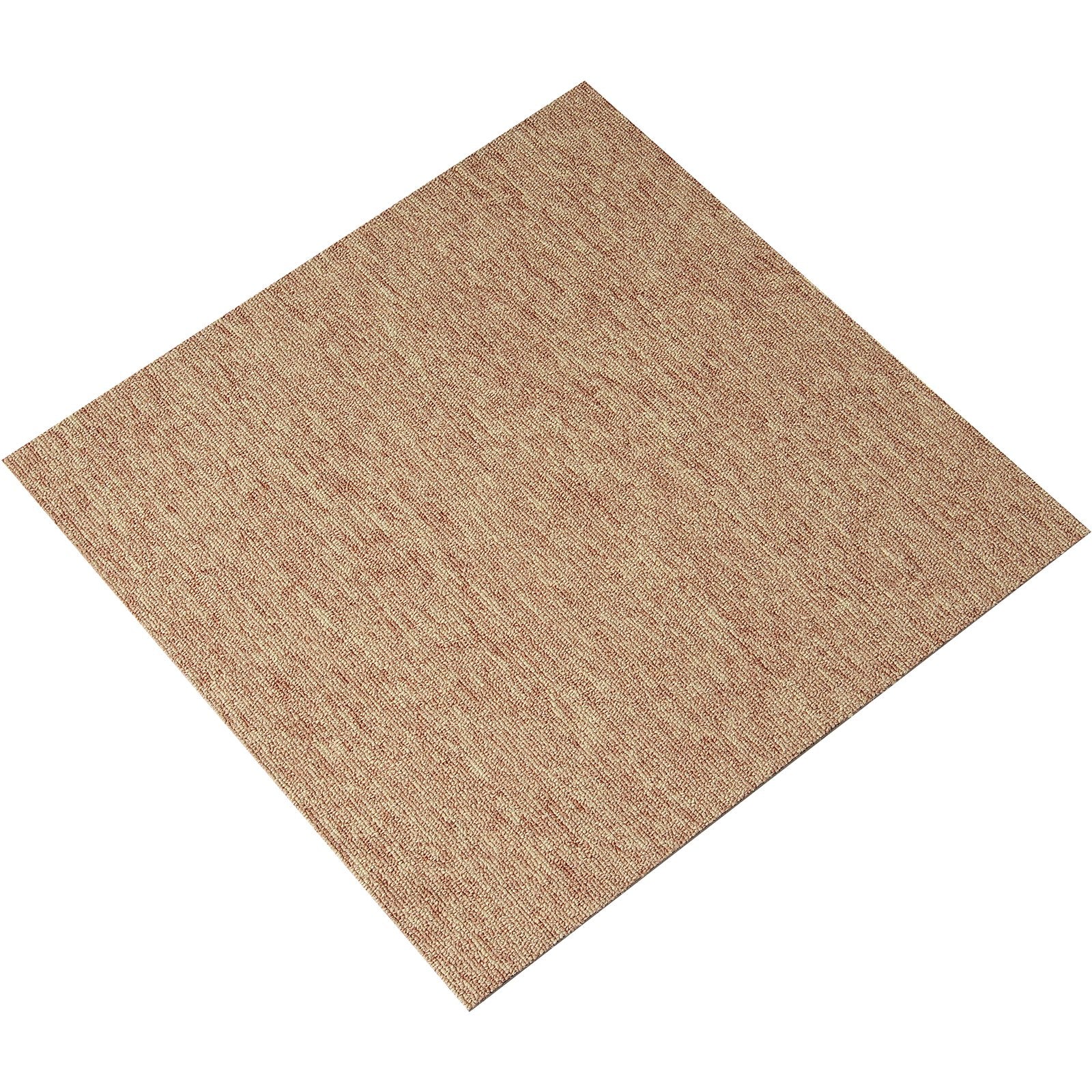 VEVOR Carpet Tiles Reusable, 20"x 20" Carpet Squares With Padding Attached, Soft Padded Carpet Tiles, Easy Install DIY for Bedroom Living Room Indoor Outdoor (16 Tiles, Dark Brown)