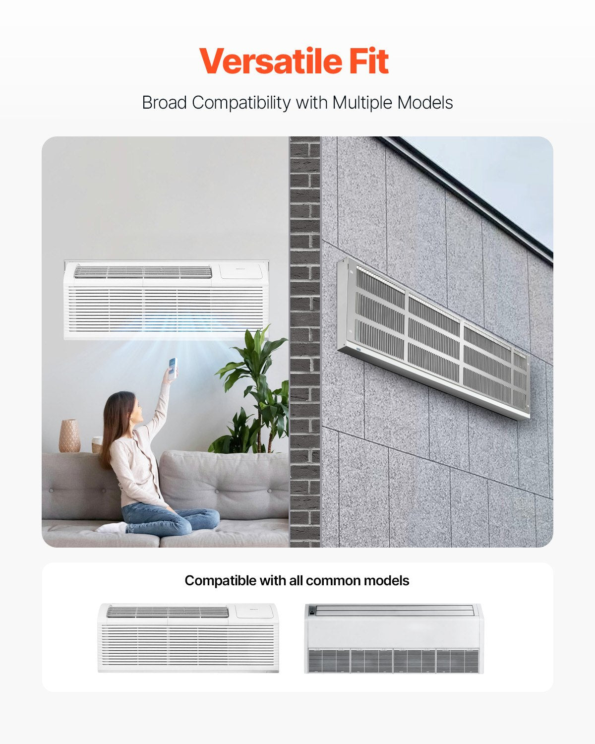 VEVOR Air Conditioner Wall Sleeve 42 in with Exterior Grille Wall AC Sleeve