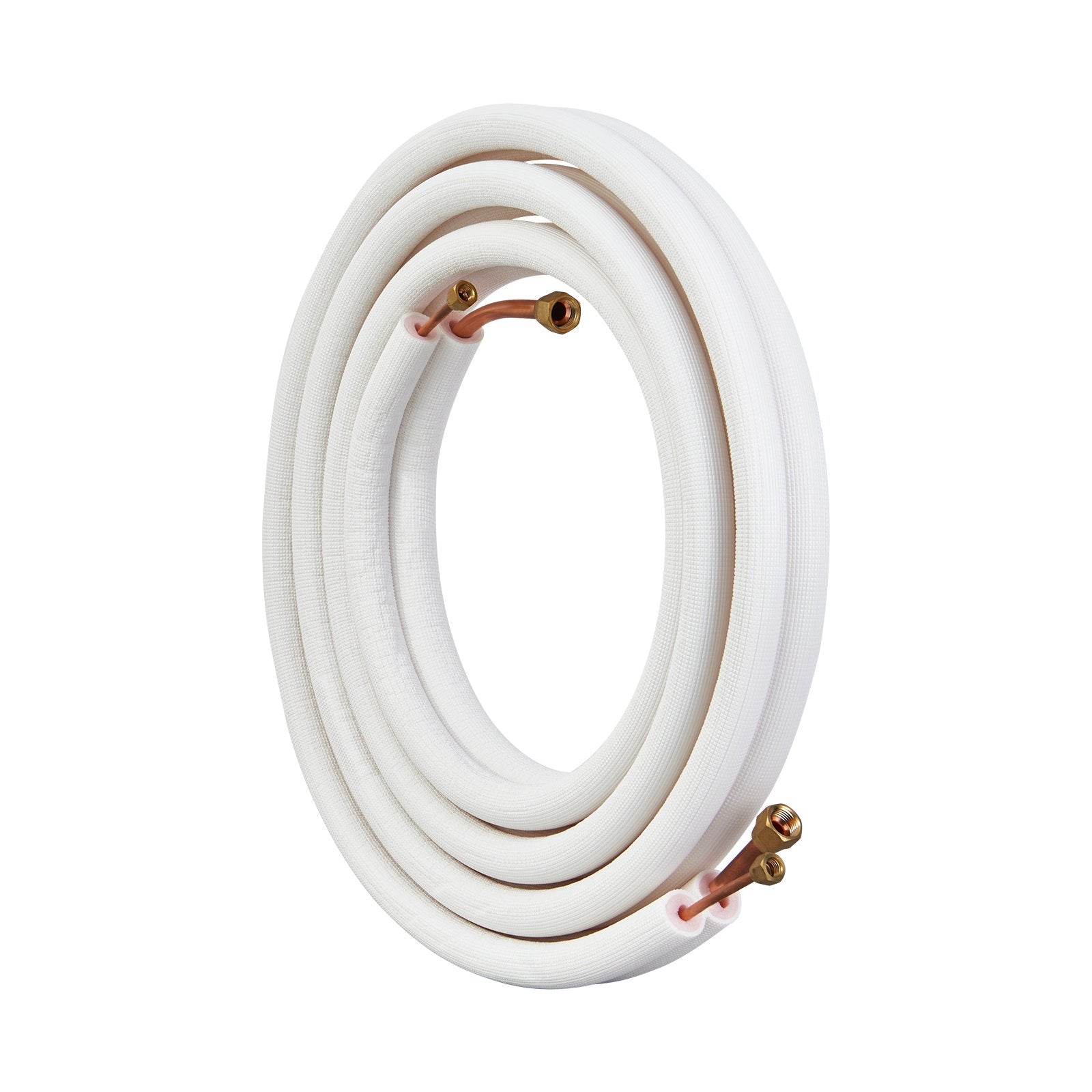 VEVOR 4876.8mm Mini Split Line Set, 6.4 & 12.7mm O.D Copper Pipes Tubing and Triple-Layer Insulation, for Air Conditioning or Heating Pump Equipment & HVAC with Rich Accessories (18ft Connection Cable