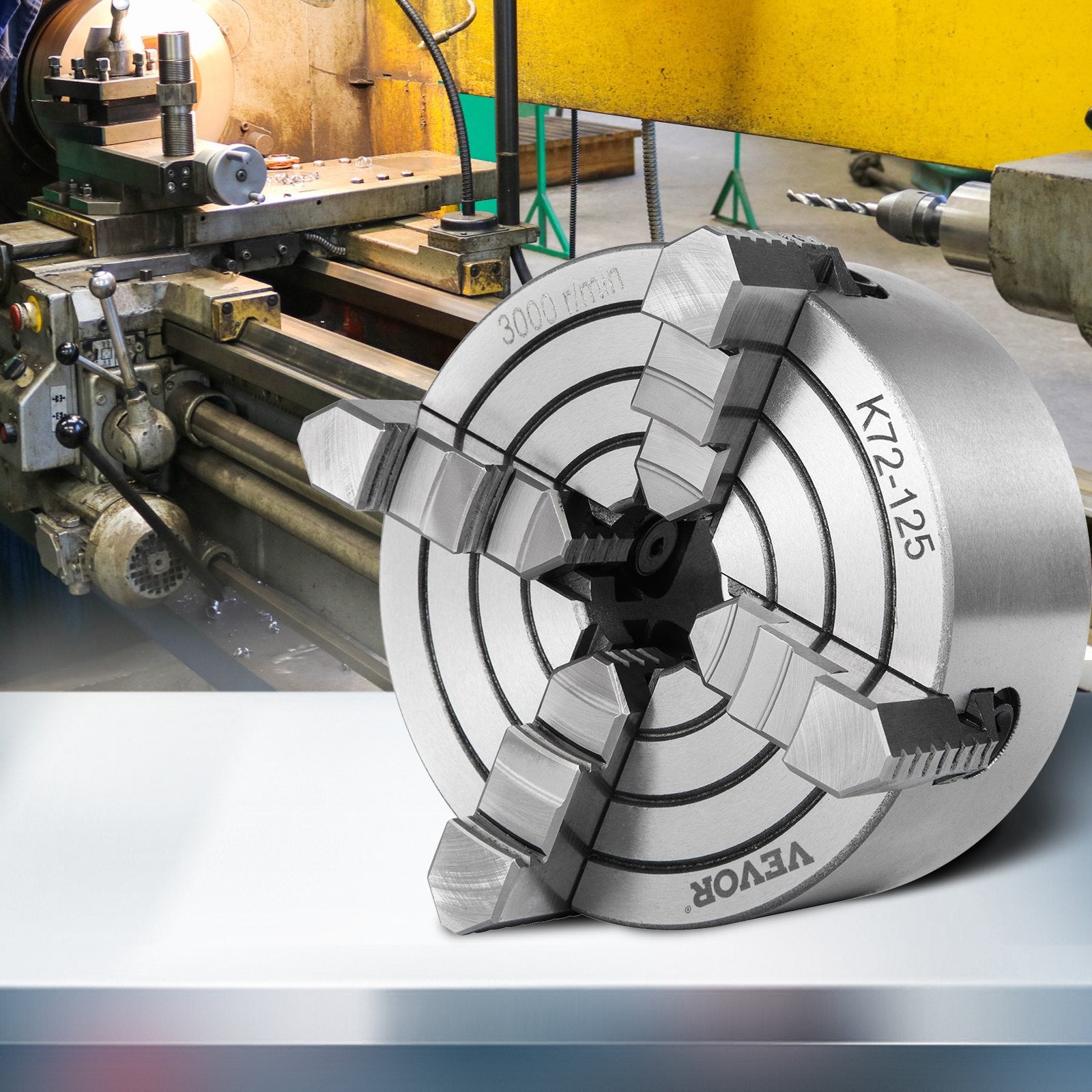 VEVOR Metal Lathe Chuck 4-Jaw Independent 5 inch Cast Iron Milling Turning CNC