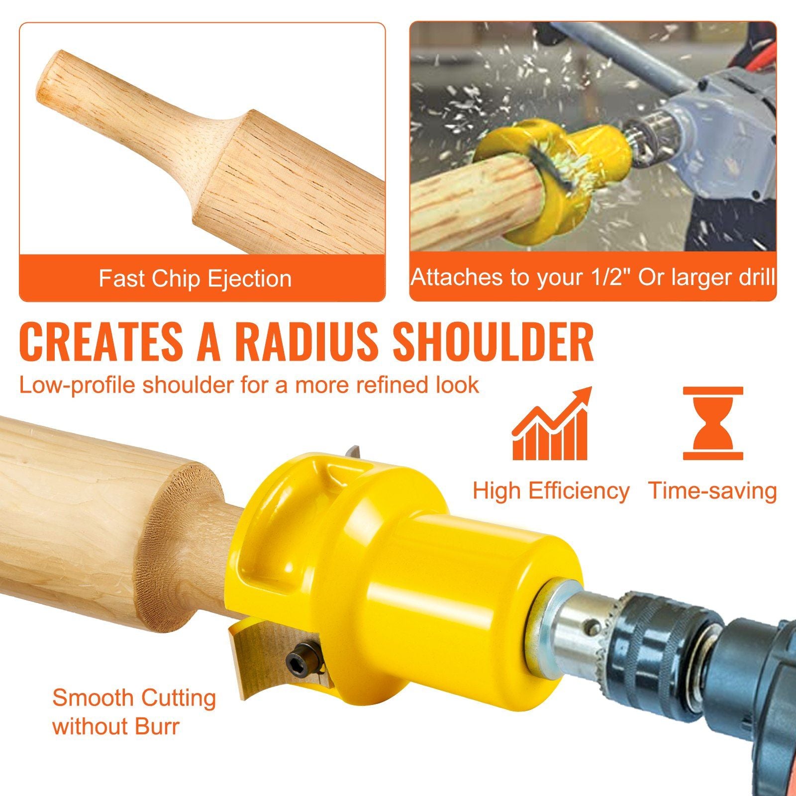 Tenon Cutter, 1.5" / 38 mm Diameter, Premium Aluminum & Steel Log Furniture Cutter, with Dual Curved Blades & Button Screws Home Master Kit, Commercial Woodworking Tool for Home Beginner DIY