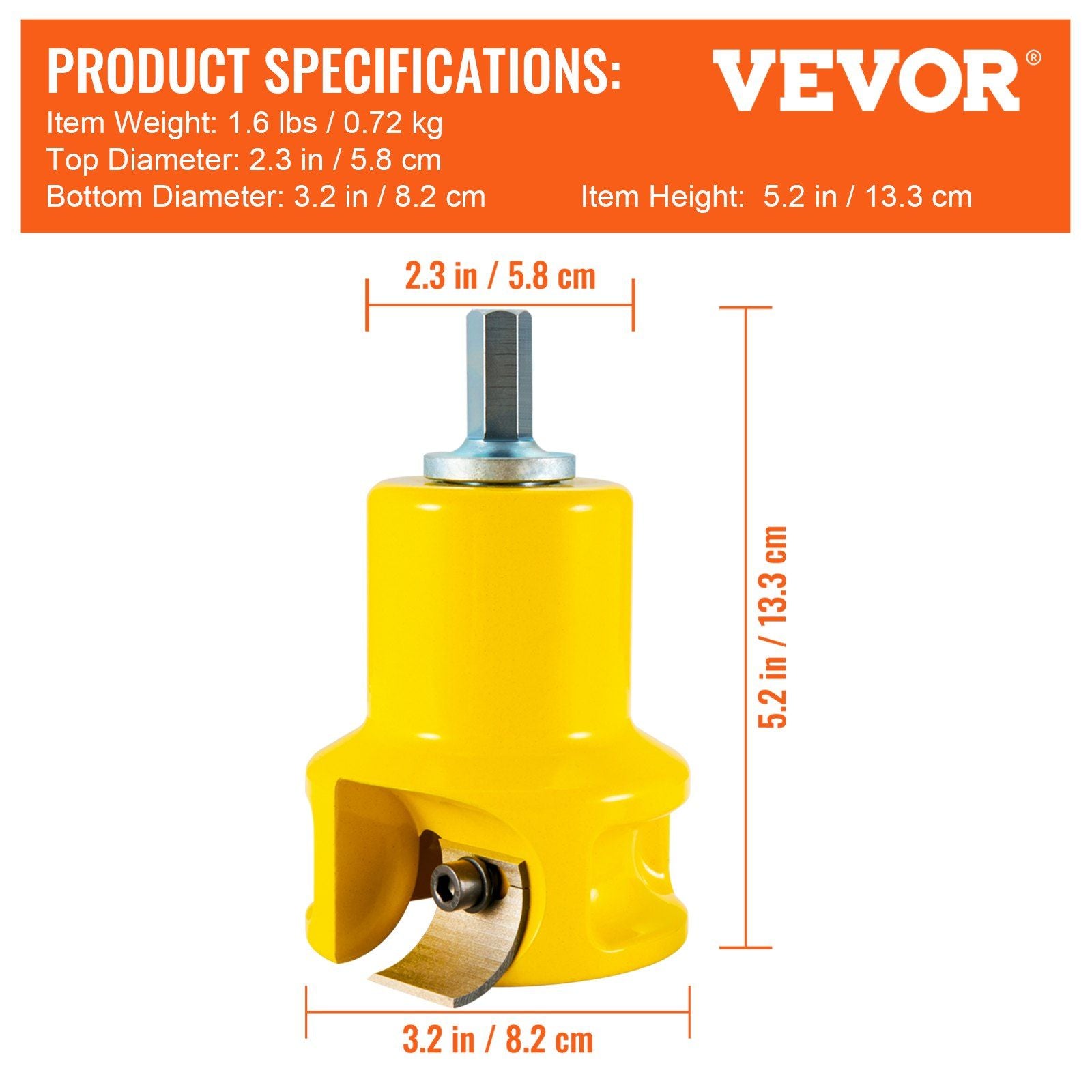 Tenon Cutter, 1.5" / 38 mm Diameter, Premium Aluminum & Steel Log Furniture Cutter, with Dual Curved Blades & Button Screws Home Master Kit, Commercial Woodworking Tool for Home Beginner DIY
