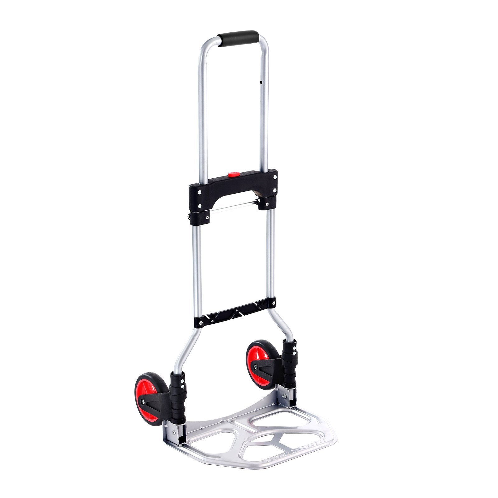 VEVOR Folding Hand Truck, 80 kg Load Capacity, Aluminum Portable Cart, Convertible Hand Truck and Dolly with Telescoping Handle and Rubber Wheels, Ultra Lightweight Super Strong for Moving Warehouse