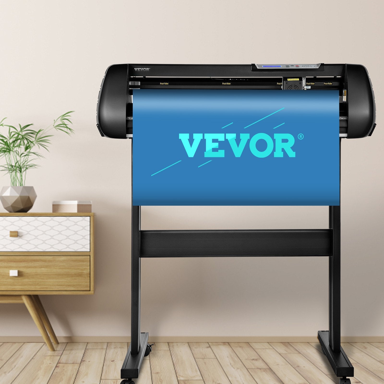 VEVOR Vinyl Cutter Machine, 34inch Cutting Plotter, Offline Cutting Machine Kit Mobile Bluetooth, Precise Roller Shaft High Accuracy Adjustable Speed & Force, DIY SignMaster Software Blade for Windows