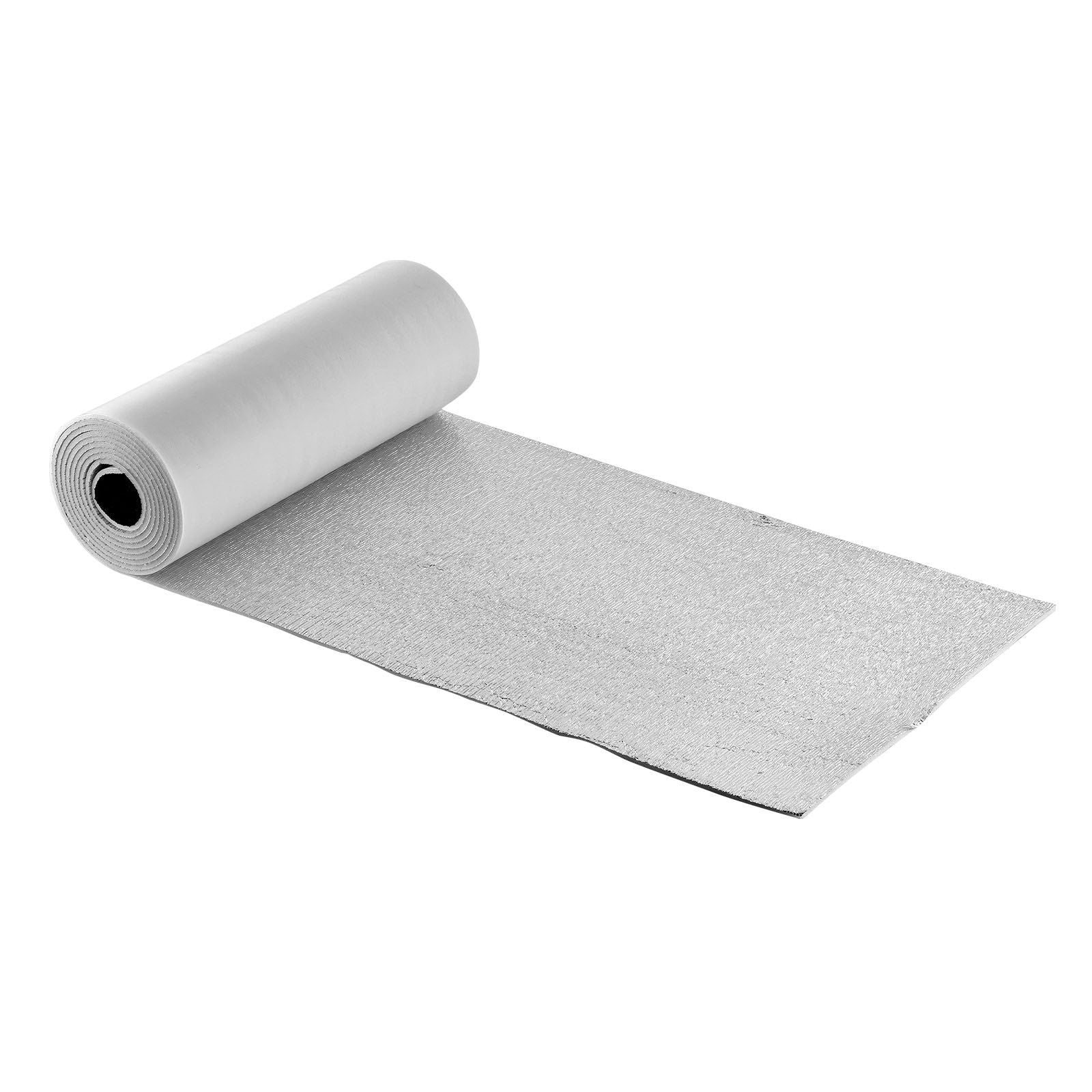 Reflective Insulation Roll, 2 Car Garage Door Thermal Insulation Kit, 6mm 5.49 m x 0.61 m, 4 Rolls Aluminum Foil EPE Foam Core Radiant Barrier, White PE Film Heat Shield for Garage Doors