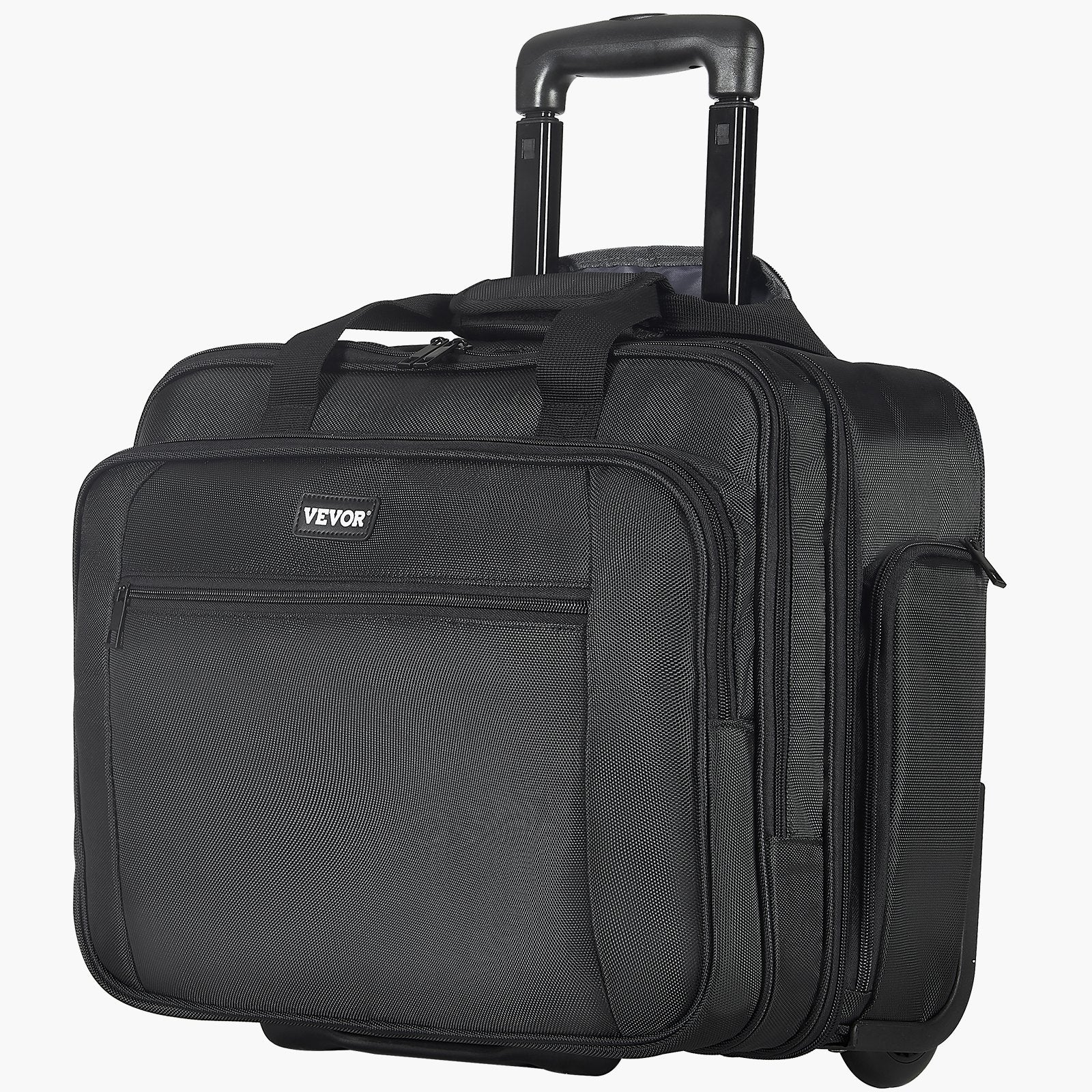 VEVOR Rolling Laptop Bag 43.94 cm Wheeled Computer Bag for Women & Men Black