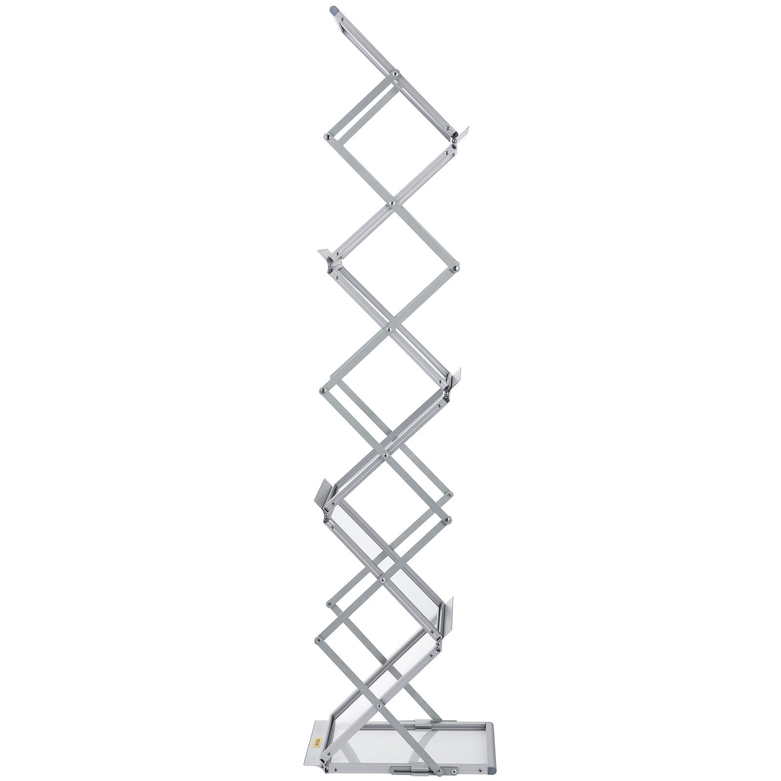 VEVOR Literature Rack, 6 Pockets, Pop up Aluminum Magazine Rack, Lightweight Catalog Holder Stand w/Carrying Bag for Living Room, Hotel, Trade Show, Exhibition, Office