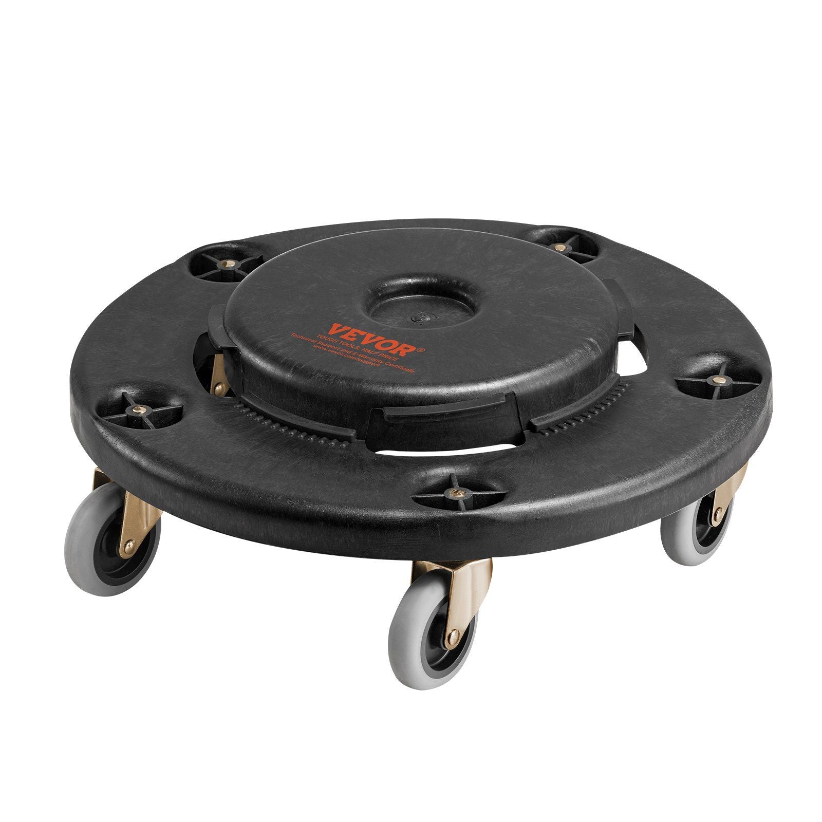 Trash Can Dolly, Fit 20, 32, 44, 55 Gallon Containers, Round Trash Can Roller Base with 4 Lockable Wheels, 500lbs Weight Capacity, Heavy Duty Barrel Dolly, Multi-Functional Rolling Dolly Cart