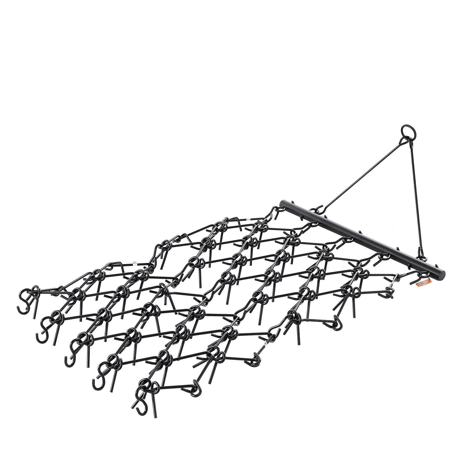 Drag Harrow, 1.2x1.2 m Durable Chain Harrow with 69 Sharp Teeth, Suitable for ATV UTV Tractor, Ideal for Soil Preparation, Seeding, Smoothing Landscapes, and Yard Gravel Driveway Maintenance