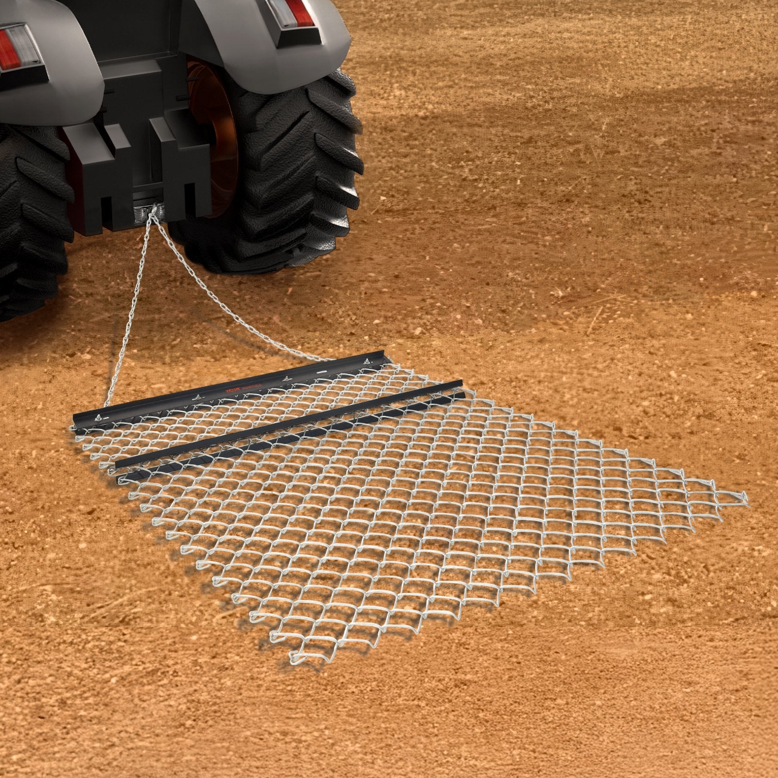 VEVOR Drag Harrow 4 x 5 ft Chain Harrow Lawn Rake ATV UTV Tractor Attachments