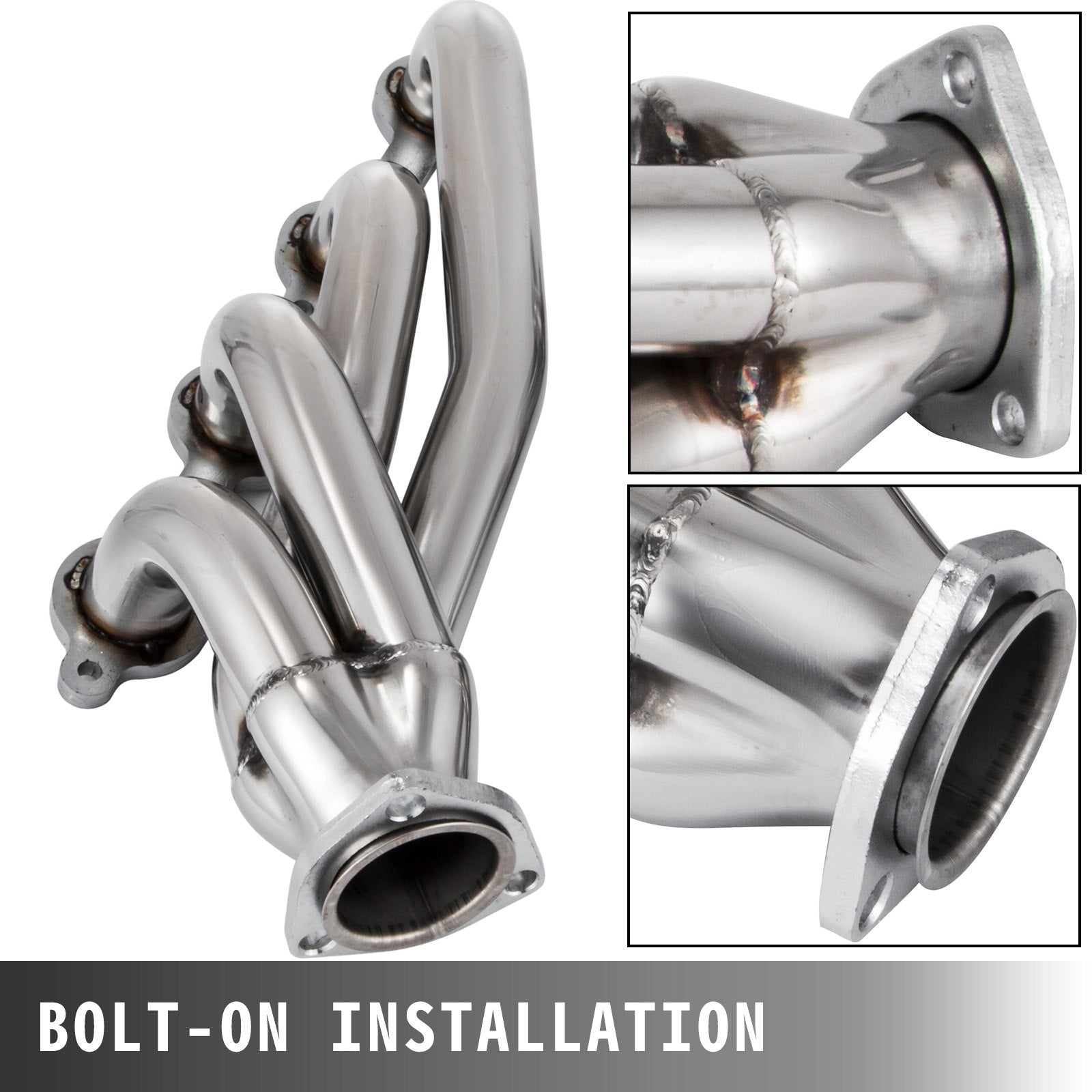 VEVOR Exhaust Header Set 1 5/8" Exhaust Turbo Headers, Stainless Steel Exhaust Manifold Headers, Shorty Engine Conversion LS Swap Exhaust Headers for Chevy Corvette 1963-1981 V8 Engines LS1 LS2 LS3 LS6 LS10 SUV/Truck Car