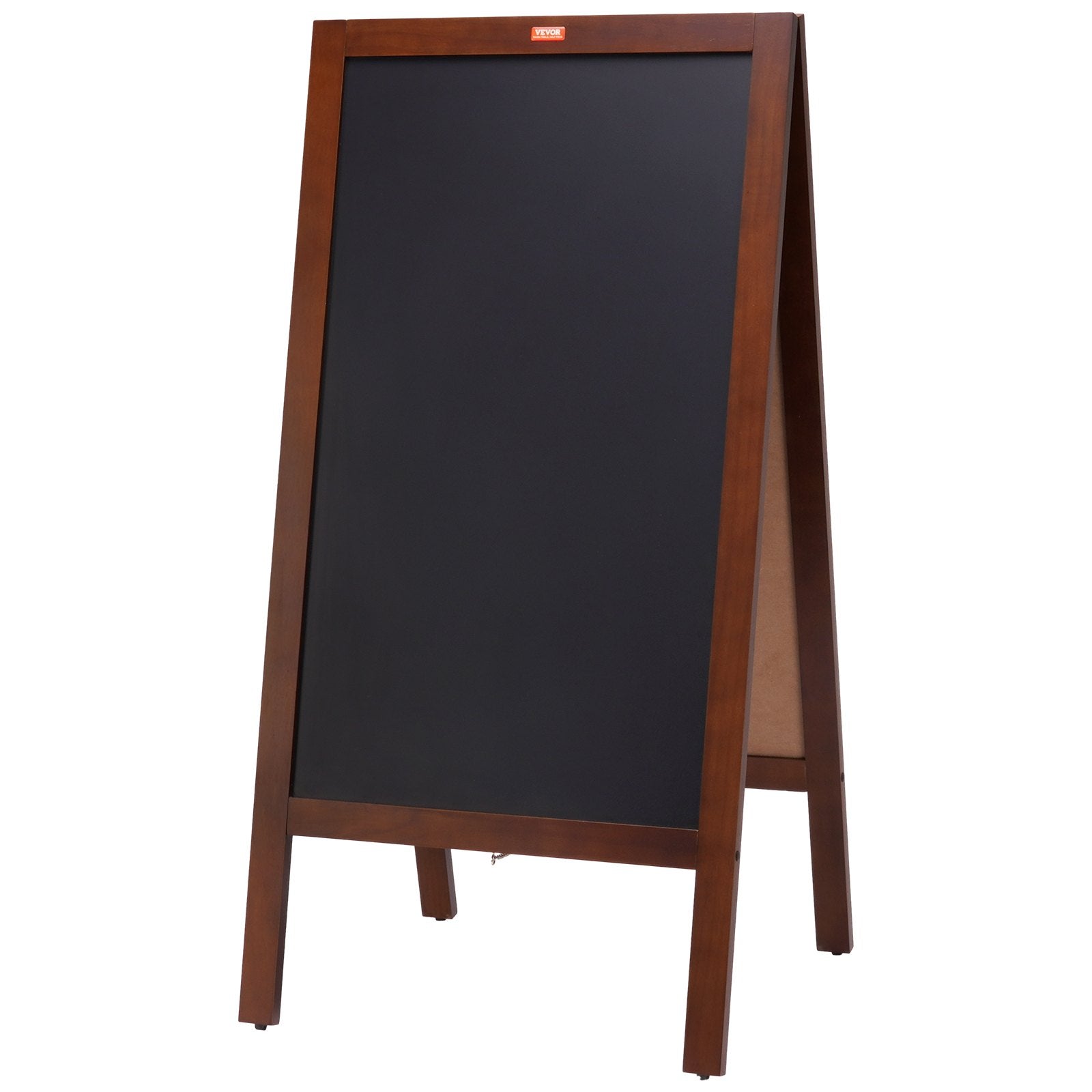 VEOVR A Frame Chalkboard Sign, 50x102 cm Double-Sided Sidewalk Signs, Freestanding Vintage Wooden Chalk Board with Chalks & Magnetic Eraser, Rustic Brown Outdoor Sandwich Board Kitchen Home Wedding