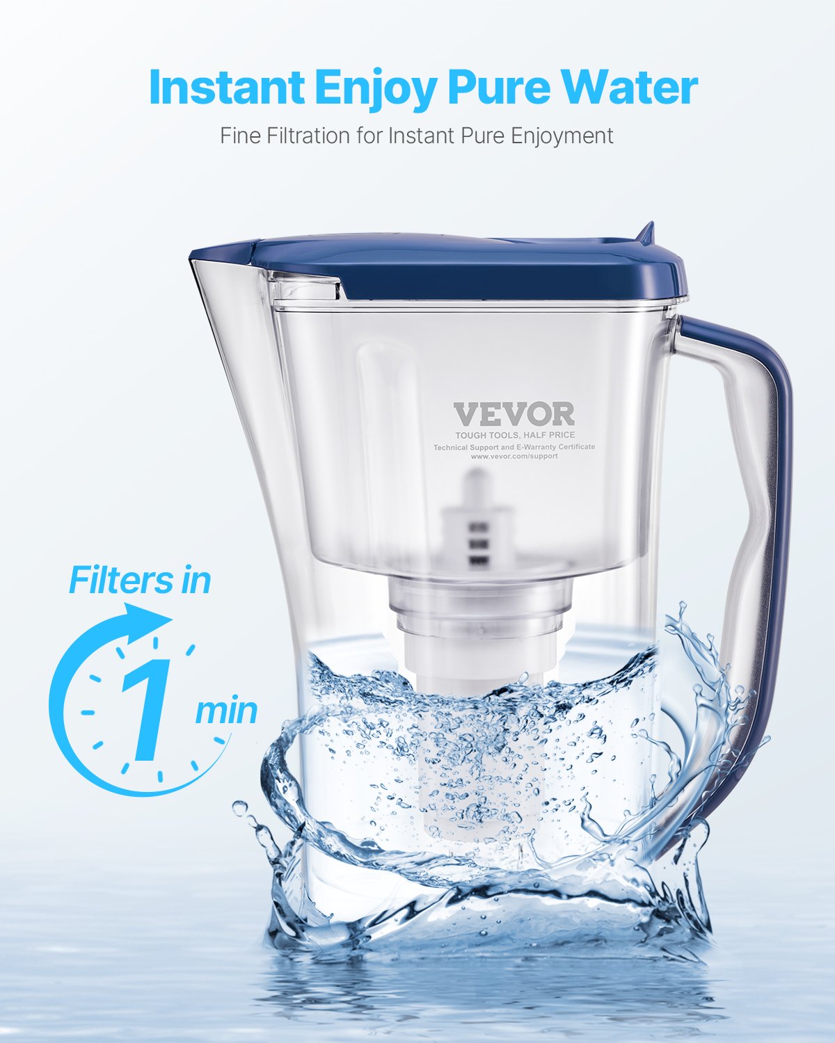 VEVOR Pitcher Water Filters 3-pack Replacements for Water Filter Pitcher 6216