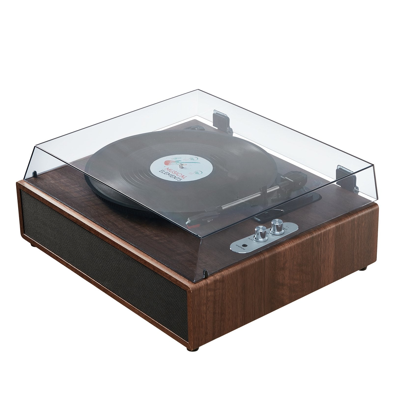 VEVOR Bluetooth Vinyl Record Player 3-Speed Belt Driven Turntable 10W Speakers