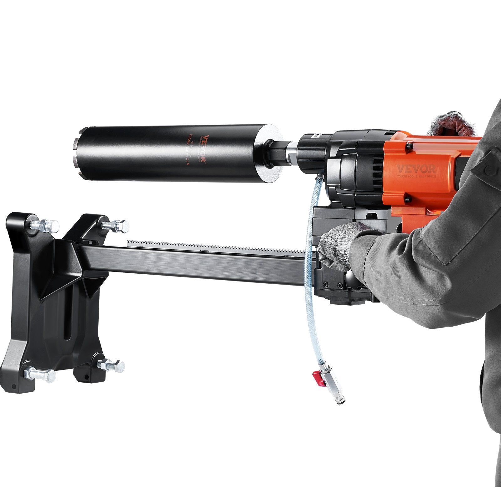 VEVOR Diamond Core Drilling Machine, 10in Wet Concrete Core Drill Rig with Stand Wheels, 750RPM Speed & 1-1/4" Thread & Lifting Handle, 10in Drilling Diameter for Concrete Brick Block Stone, 2500W