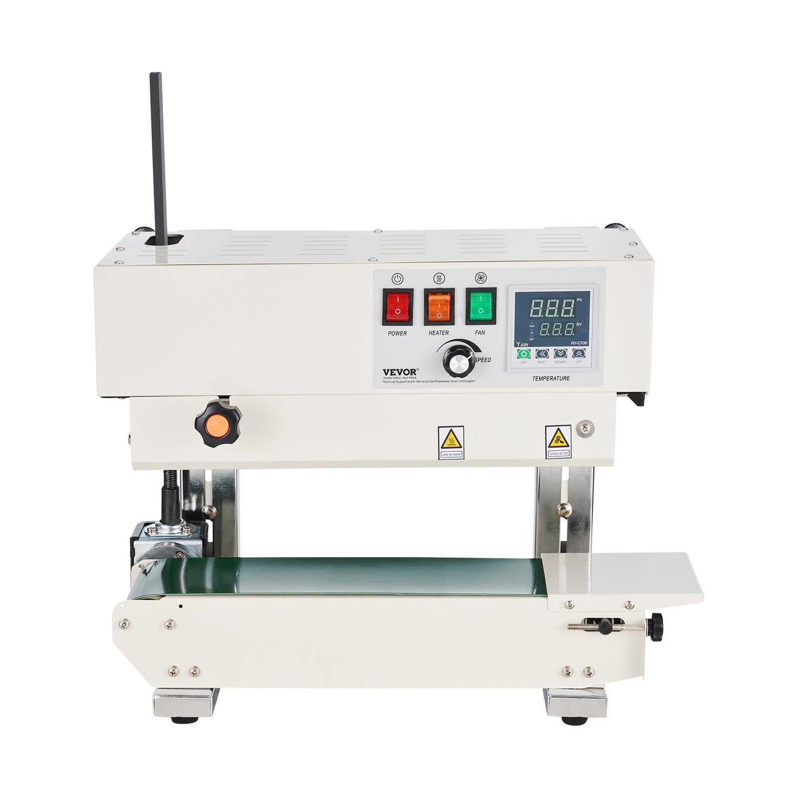 VEVOR Continuous Bag Band Sealing Machine, 6-12 mm Sealing Width, Vertical Band Sealer Machine with Digital Temperature Control, Carbon Steel Bag Sealer for 0.02-0.8 mm Plastic Bags Films Membrane