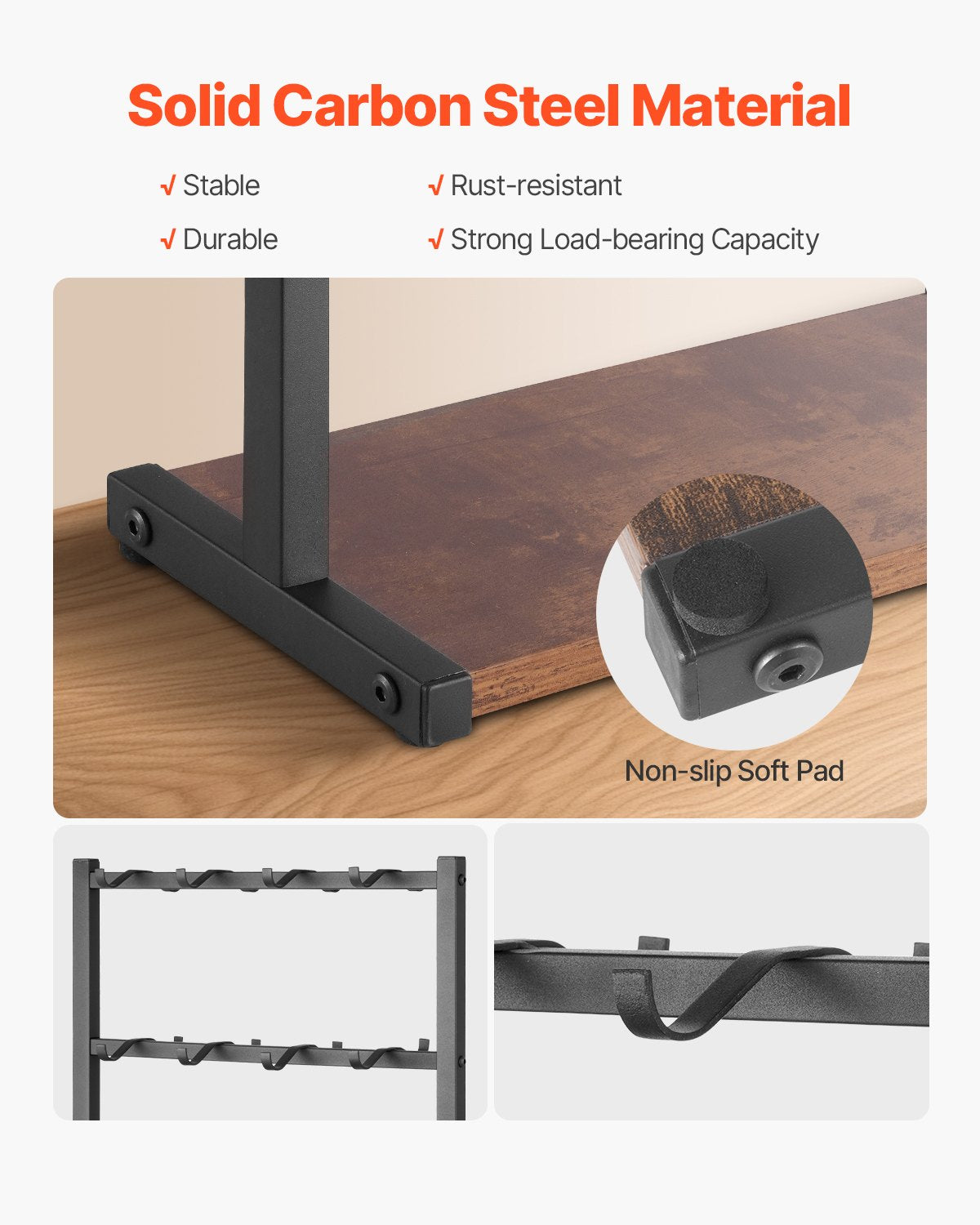 VEVOR Coffee Mug Holder for Countertop 16 Hooks Cup Rack with Wood Storage Base