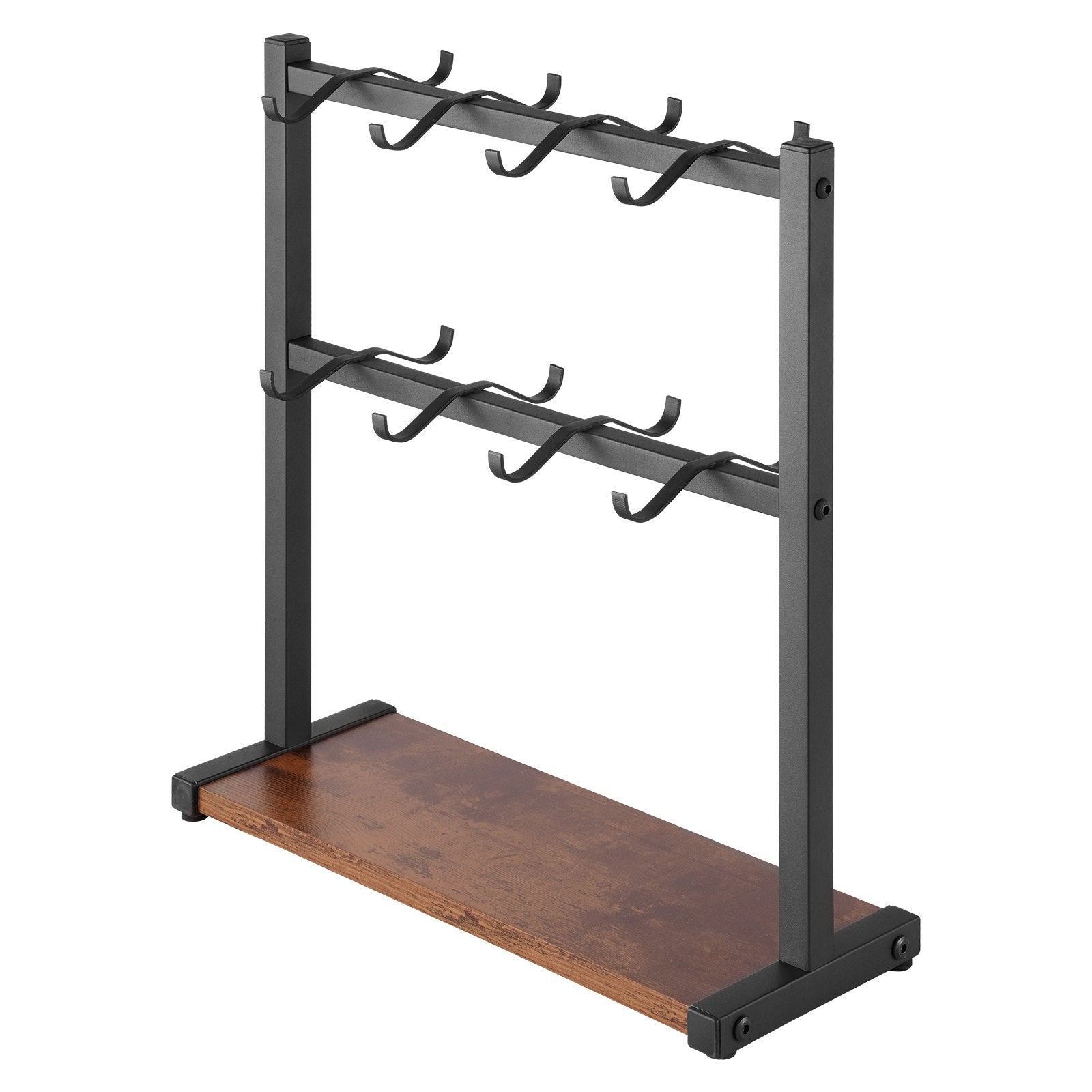 VEVOR Coffee Mug Holder for Countertop 16 Hooks Cup Rack with Wood Storage Base