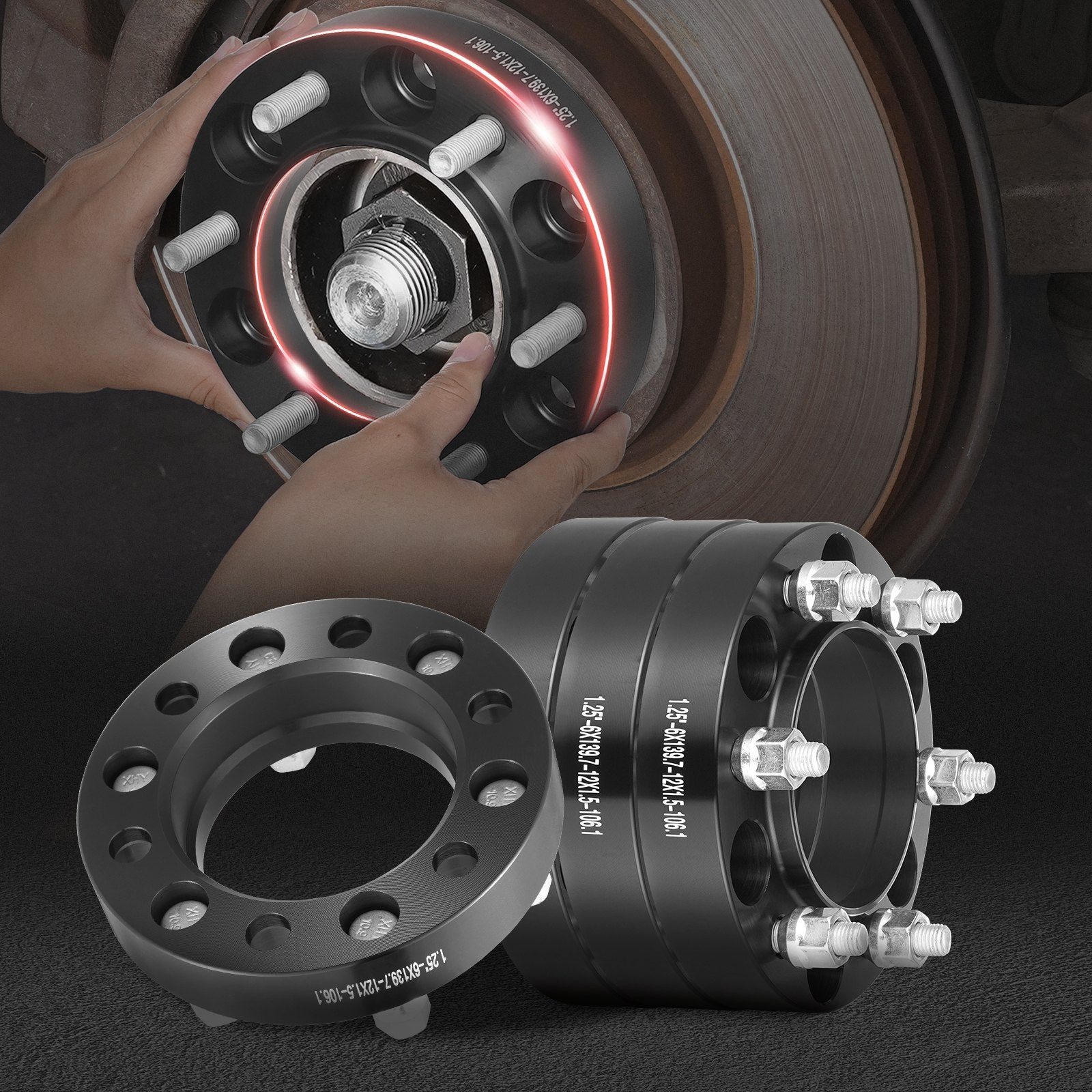 VEVOR 1.25" 6"x5" Wheel Spacers Wheel Adapters 6 Lug Forged Spacer 4 PCS Blue