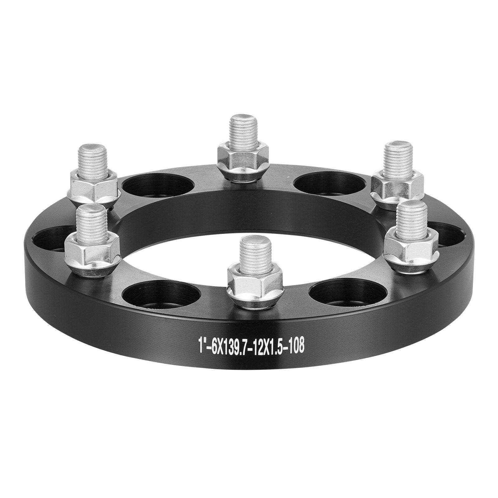 VEVOR 1" 6"x5.5" Wheel Spacers Wheel Adapters 6 Lug Forged Spacer 4 PCS Black