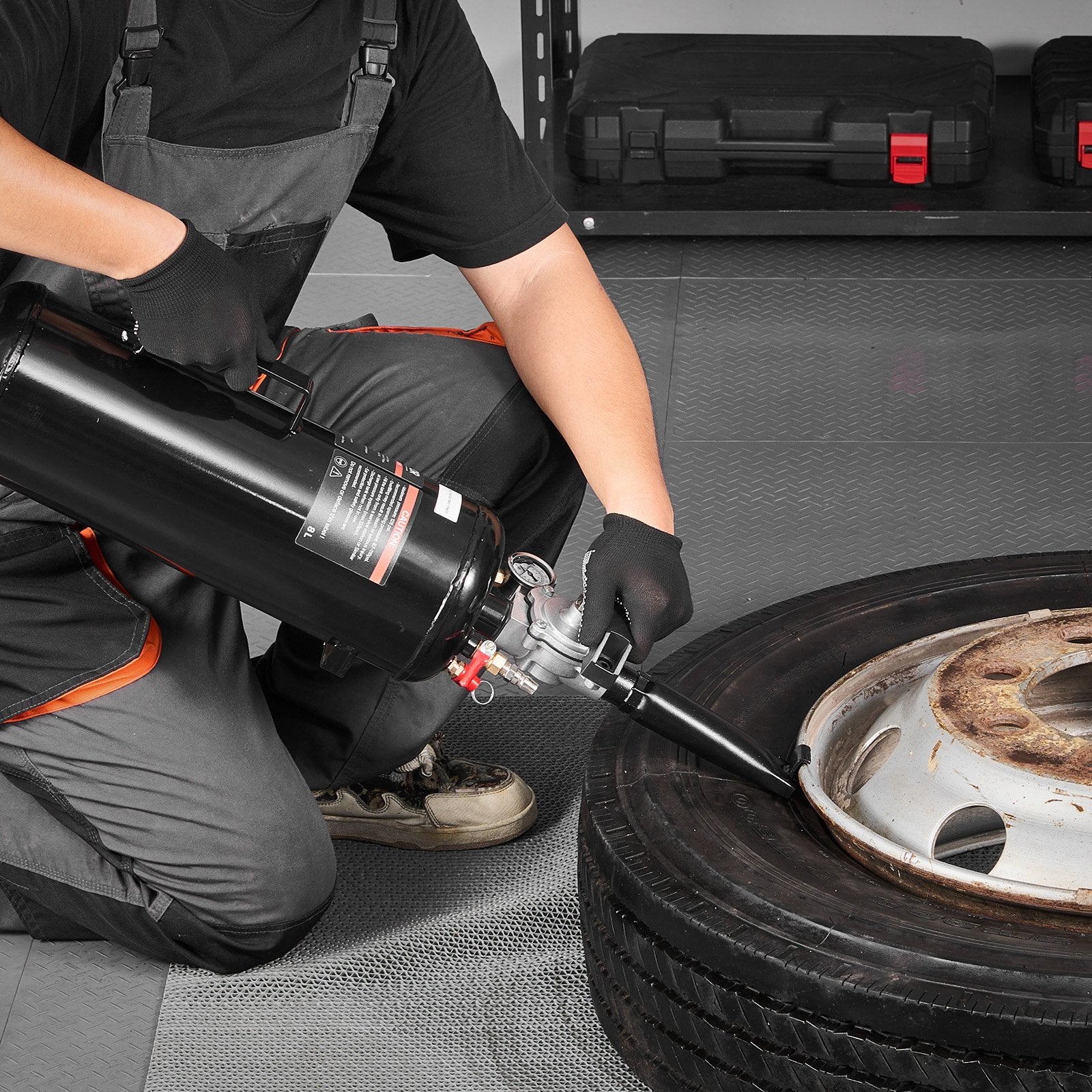 VEVOR Portable Tire Bead Seater, 2.1 Gal / 8 L Air Bead Blaster, Handheld Tire Inflator Tool, 87-116 PSI Operating Pressure, Trigger Seating Inflator for Car, Compact SUV, Light Truck, E-Bike, RV, ATV