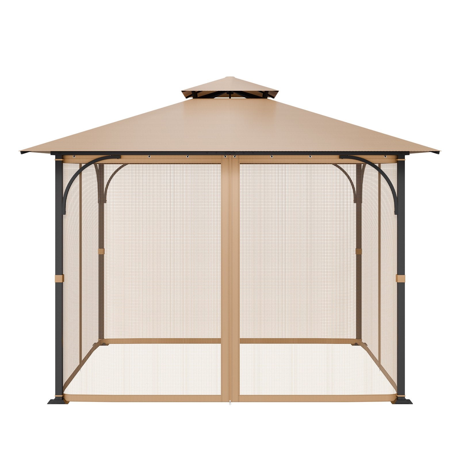 VEVOR Gazebo Netting Replacement, Fit Most 10 x 10 x 7 FT Gazebo Curtain, Outdoor Garden Net, 4-Panel Sidewall Mesh Net, Patio Midge Netting with Double Zipper, Canopy Screen (Netting Only)