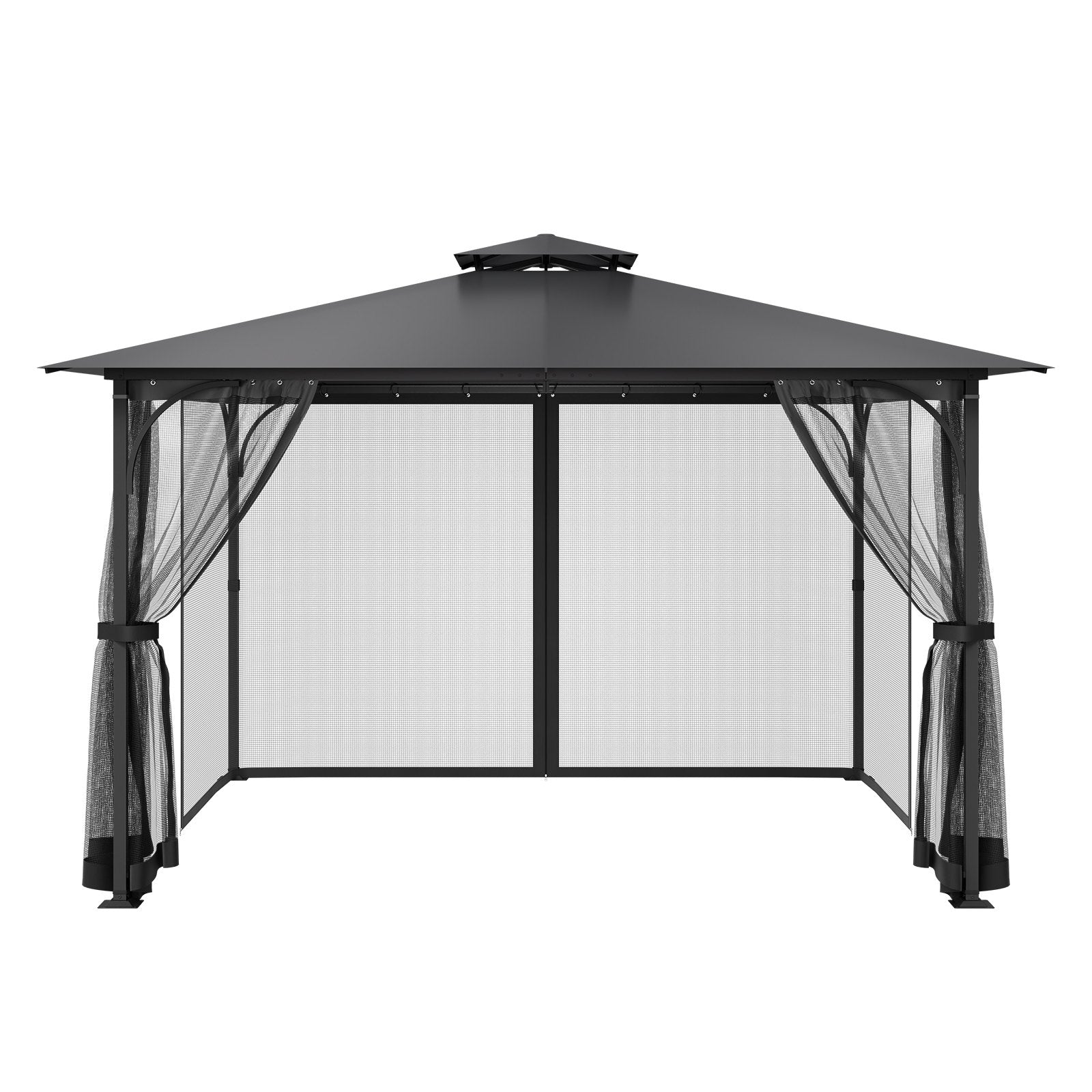 VEVOR Gazebo Netting Replacement, Fit Most 12 x 12 x 7.5 FT Gazebo Curtain, Outdoor Garden Net, 4-Panel Sidewall Mesh Net, Patio Midge Netting with Double Zipper, Canopy Screen (Netting Only)