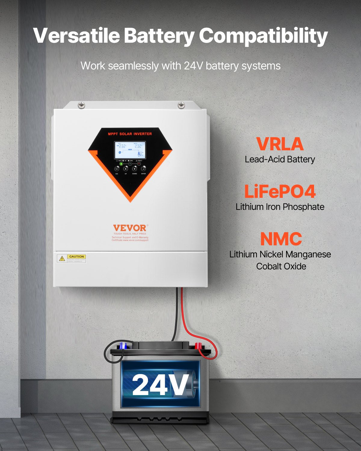 VEVOR Hybrid Solar Inverter, 3500W, All in One Pure Sine Wave Power Inverter Charger, 220V AC, with Built-in 100A MPPT Solar Charger Controller, for Off-Grid System Lead Acid Lithium Battery