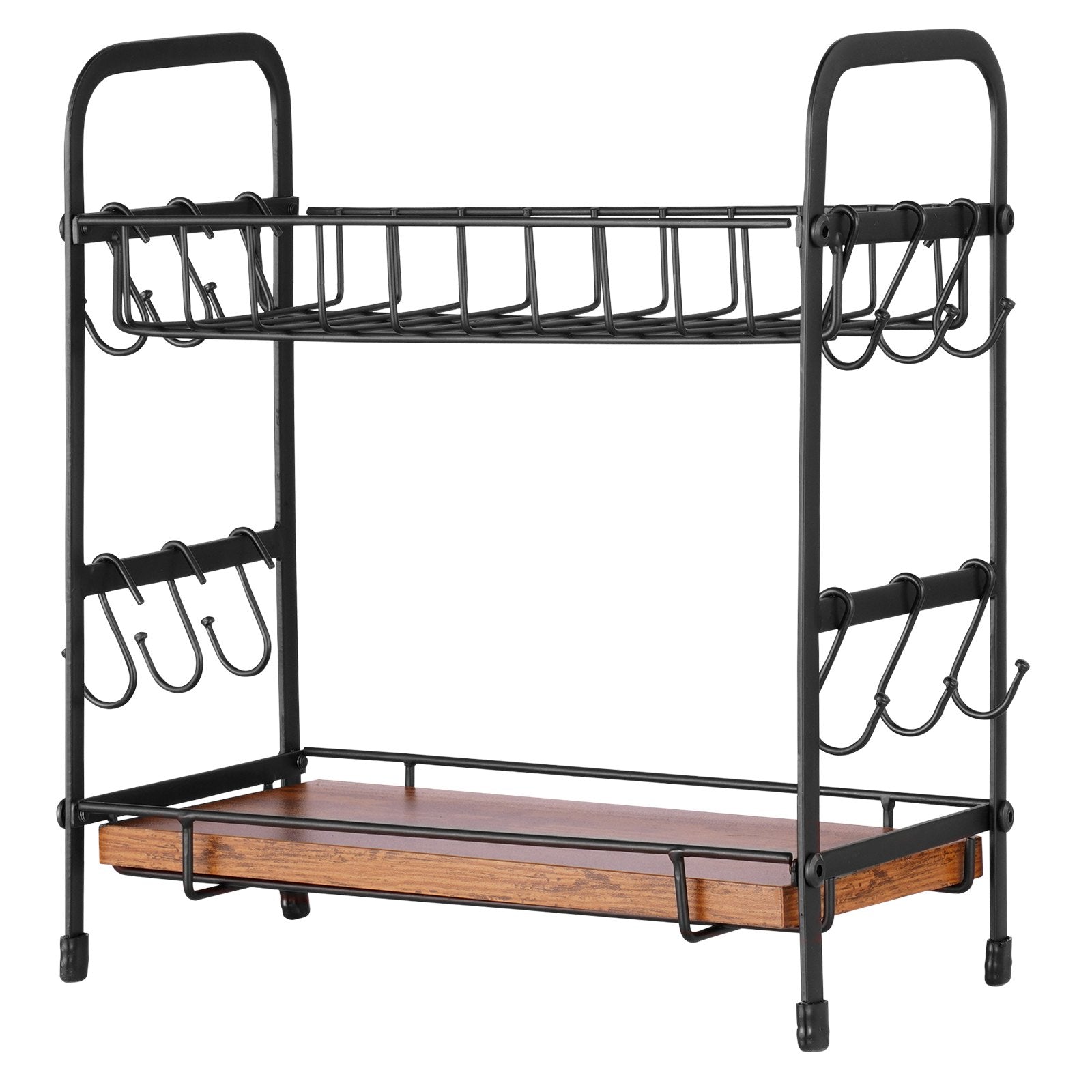 VEVOR 2 Tier Coffee Bar Organizer for Countertop w/ 12 Movable Hooks Mug Holder