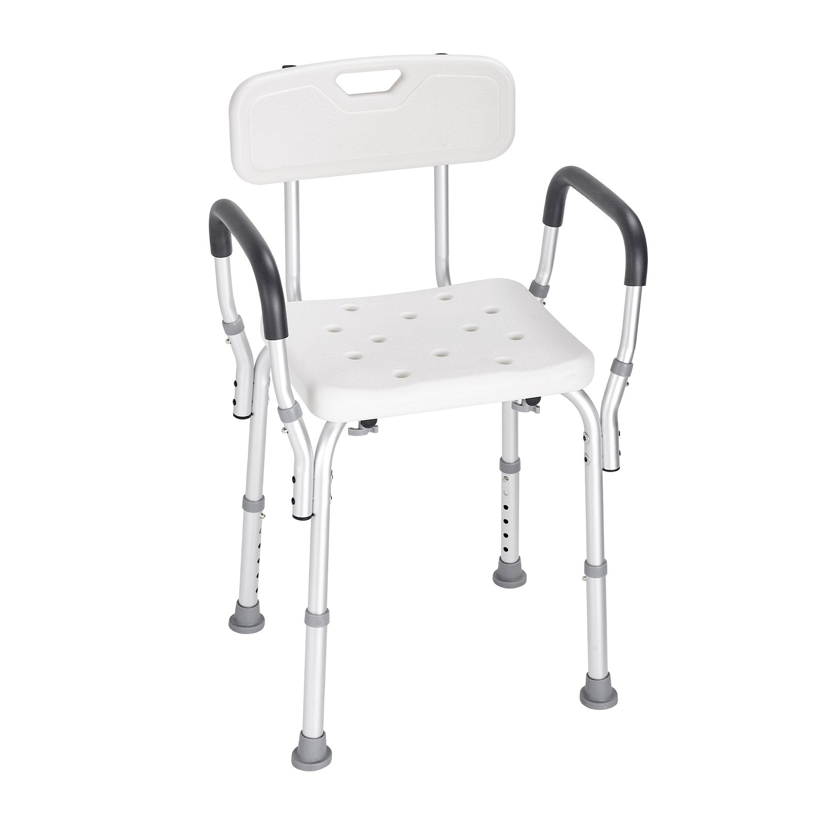 VEVOR Shower Chair, Shower Seat with Back, Adjustable Height Shower Stool, Shower Chair for Inside Shower Bathtub, Non-slip Bathroom Bench Bath Chair for Elderly Disabled Handicap, 158.8 kg Capacity