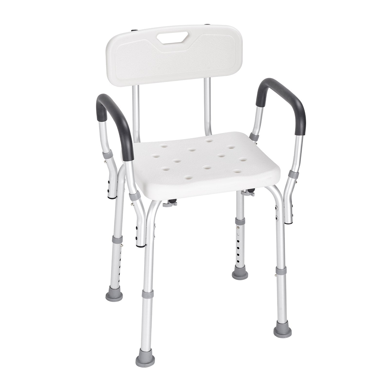 VEVOR Shower Chair, Shower Seat with Back, Adjustable Height Shower Stool, Shower Chair for Inside Shower Bathtub, Non-slip Bathroom Bench Bath Chair for Elderly Disabled Handicap, 158.8 kg Capacity