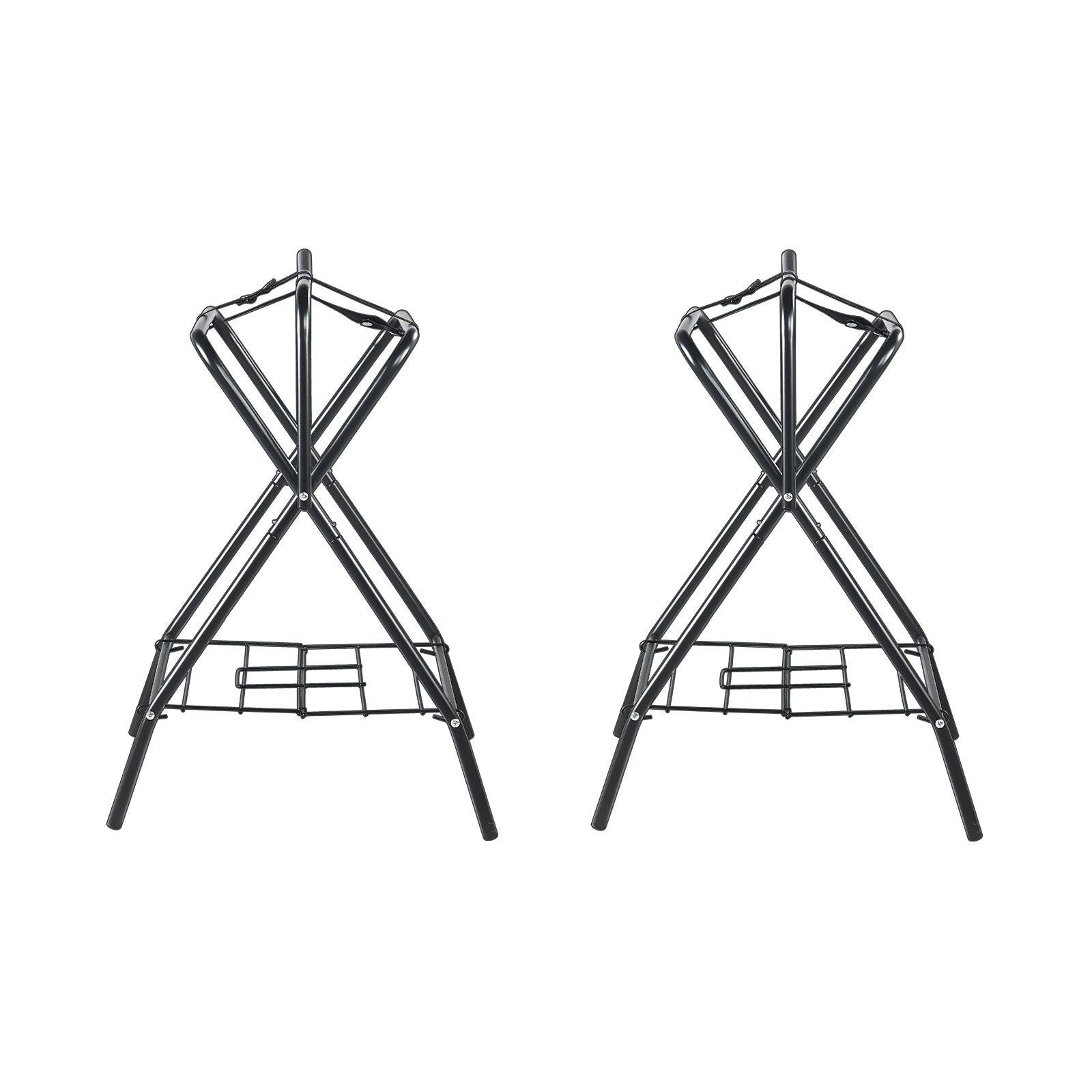 Folding Saddle Rack, 28 x 19 x 37.5 in, 2 Packs Freestanding Horse Saddle Stand, Portable Horse Blanket Holder, Heavy Duty Steel Saddle Rack for English & Western Saddles, Tack Storage, Black
